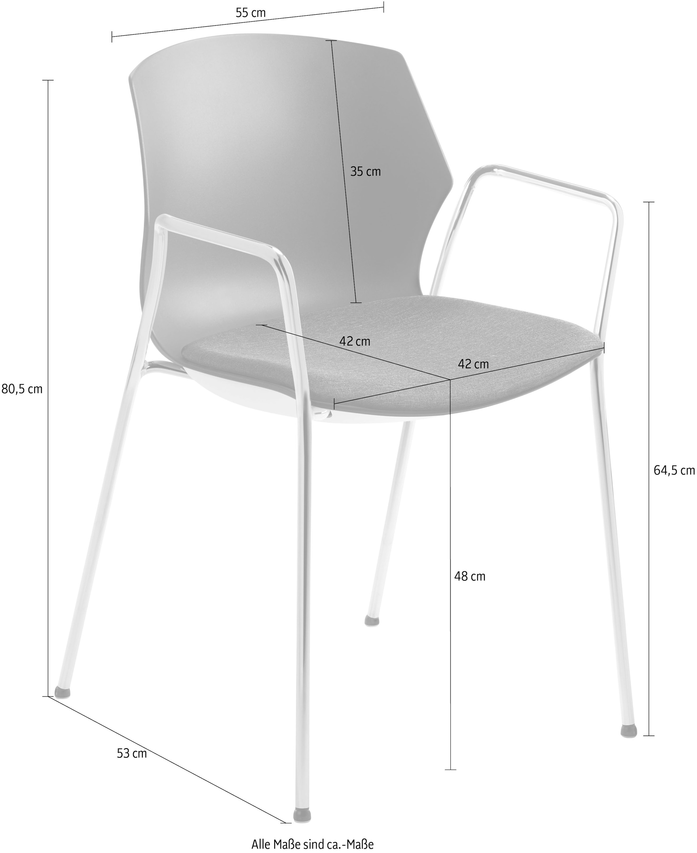 Mayer Sitzmöbel Stapelstuhl »Stapelstuhl myPRIMO«, (Packung), Polyester, stapelbar