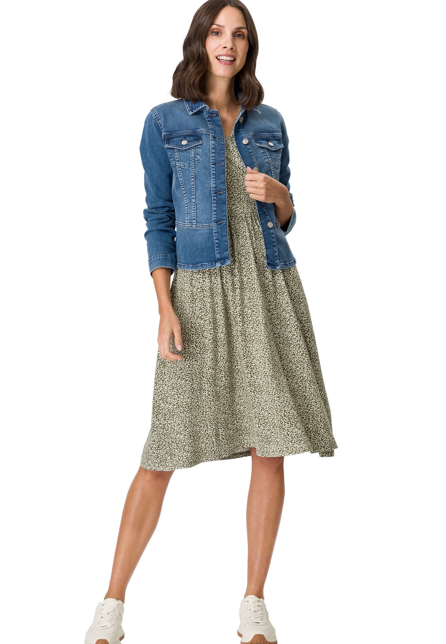 Zero Jeansjacke »zero Jeansjacke mit Schößchen«