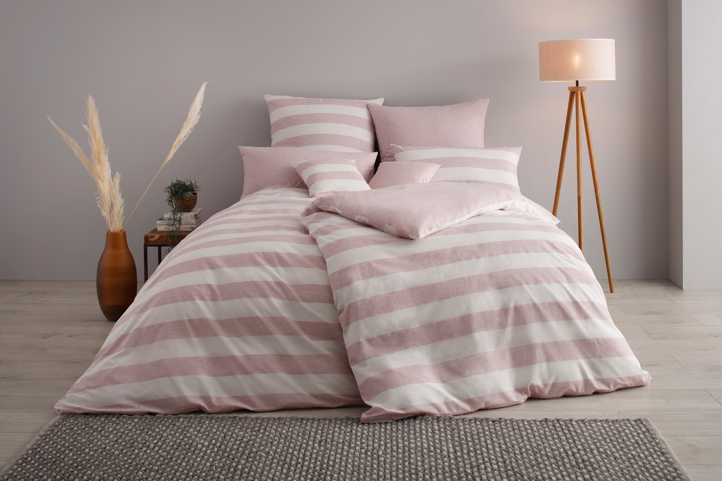 OTTO products Spannbettlaken »Big Stripe in Gr. 90x200, 140x200 oder 180x200 cm«, aus Bio-Baumwolle, für Matratzen bis 30 cm Höhe, Bettlaken