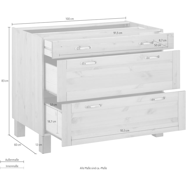 Breite Unterschrank »Alby«, | affaire BAUR Home cm, Schubladen 100 3