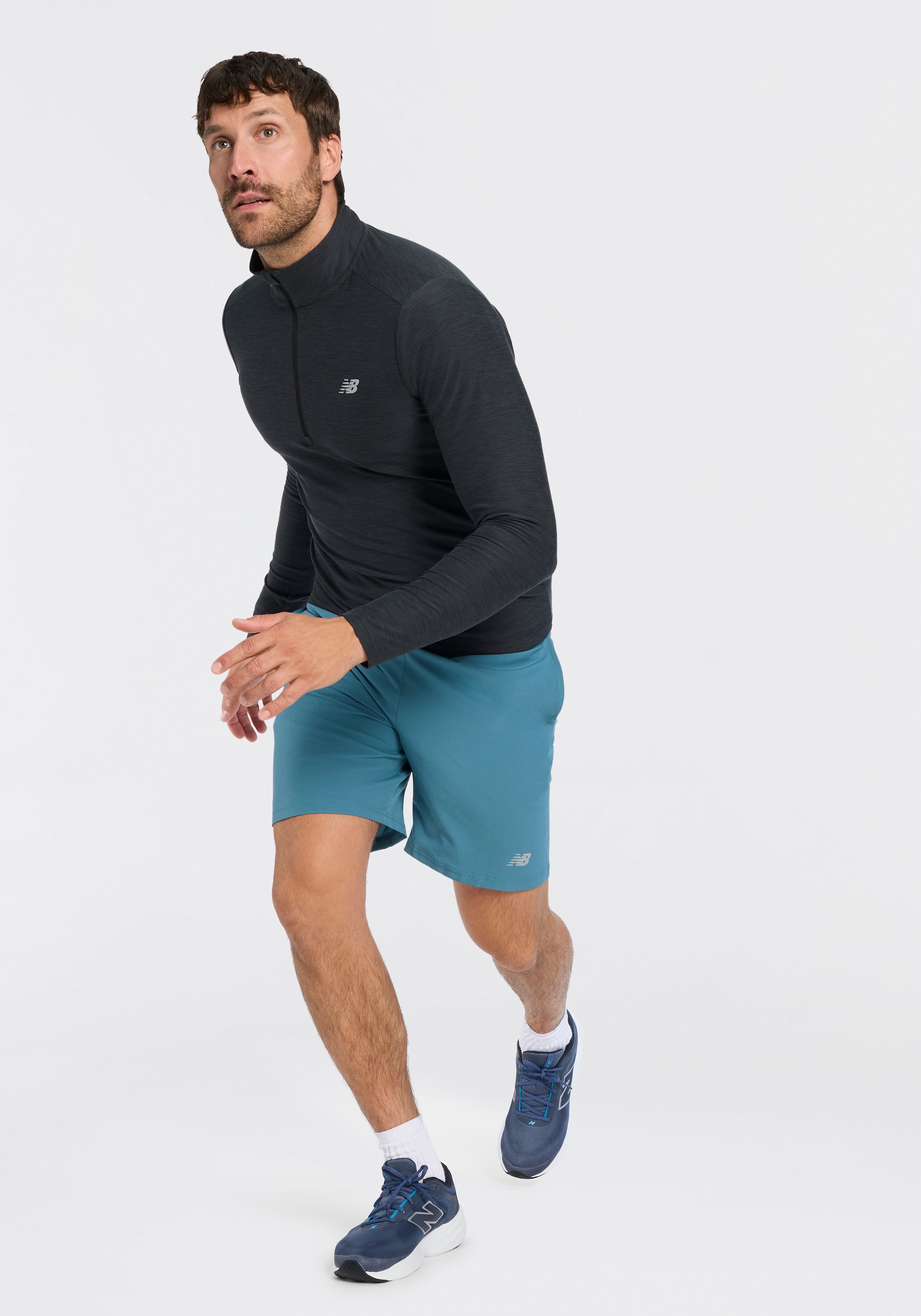 New Balance Laufshirt »Space Dye 1/4 Zip« mit Label