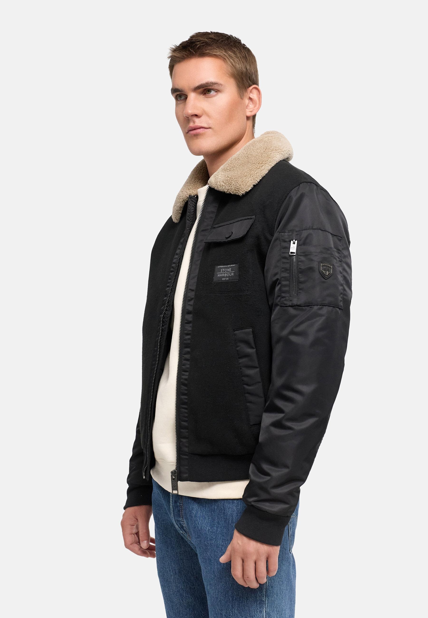 Stone Harbour Winterjacke »Somaeel XX« ohne Kapuze Warme Herren Hybridjacke mit Teddykragen