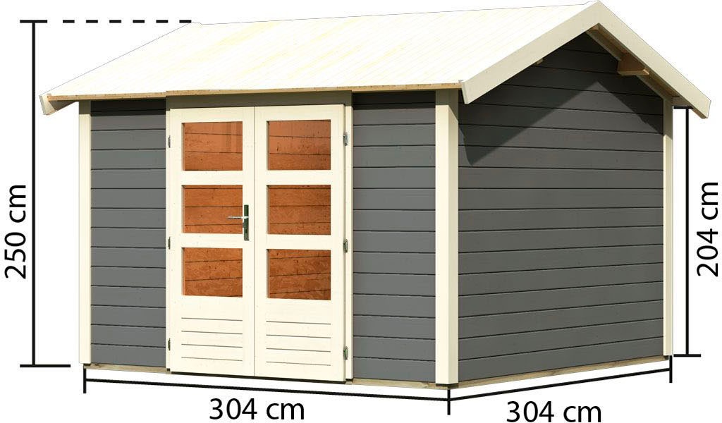 Karibu Gartenhaus »Traufberg 7«, terragrau