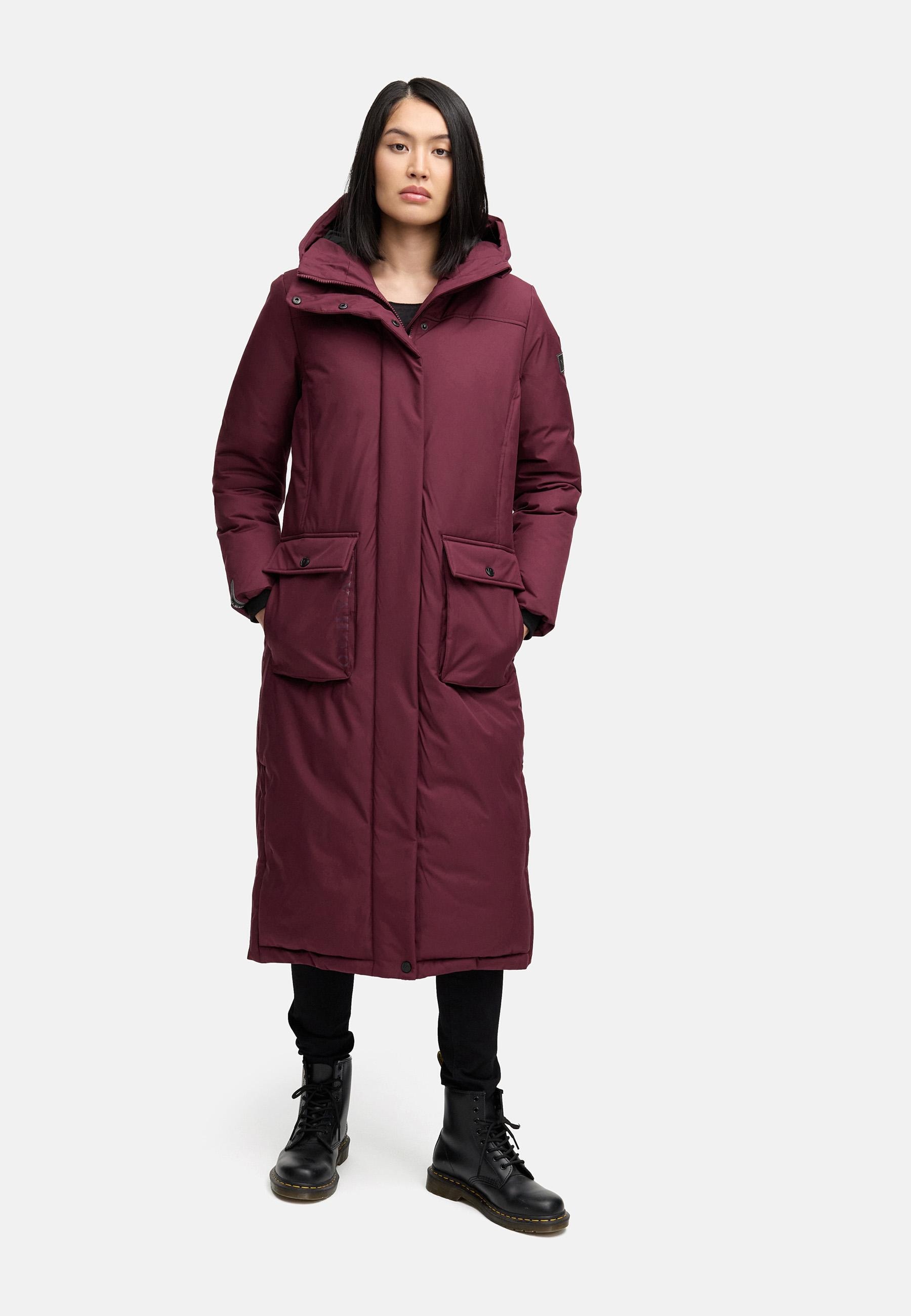 Navahoo Wintermantel »Wolkenfrost XIV« Extralanger Damen Mantel mit Kapuze