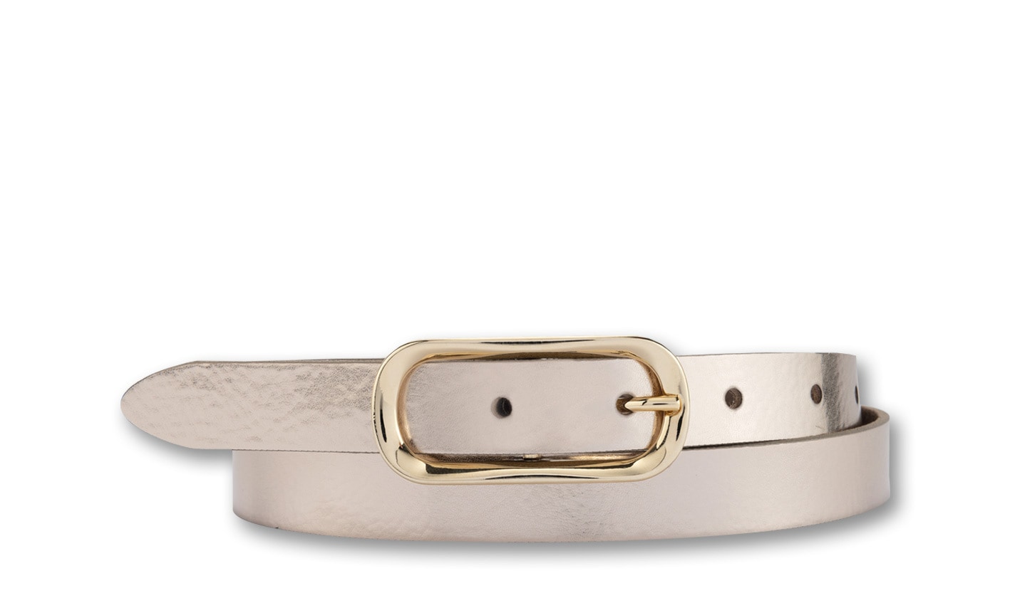 BERND GÖTZ Ledergürtel »Ledergürtel mit ovaler Goldschließe im schmalen Stil«