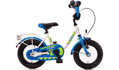 Kinderfahrrad »12" Kinderfahrrad "POLIZEI" kristall-weiß/blau/neon«, 1 Gang, ohne...