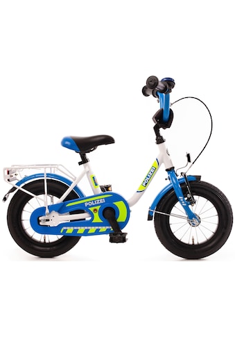 Kinderfahrrad »12" Kinderfahrrad "POLIZEI" kristall-weiß/blau/neon«, 1 Gang, ohne...