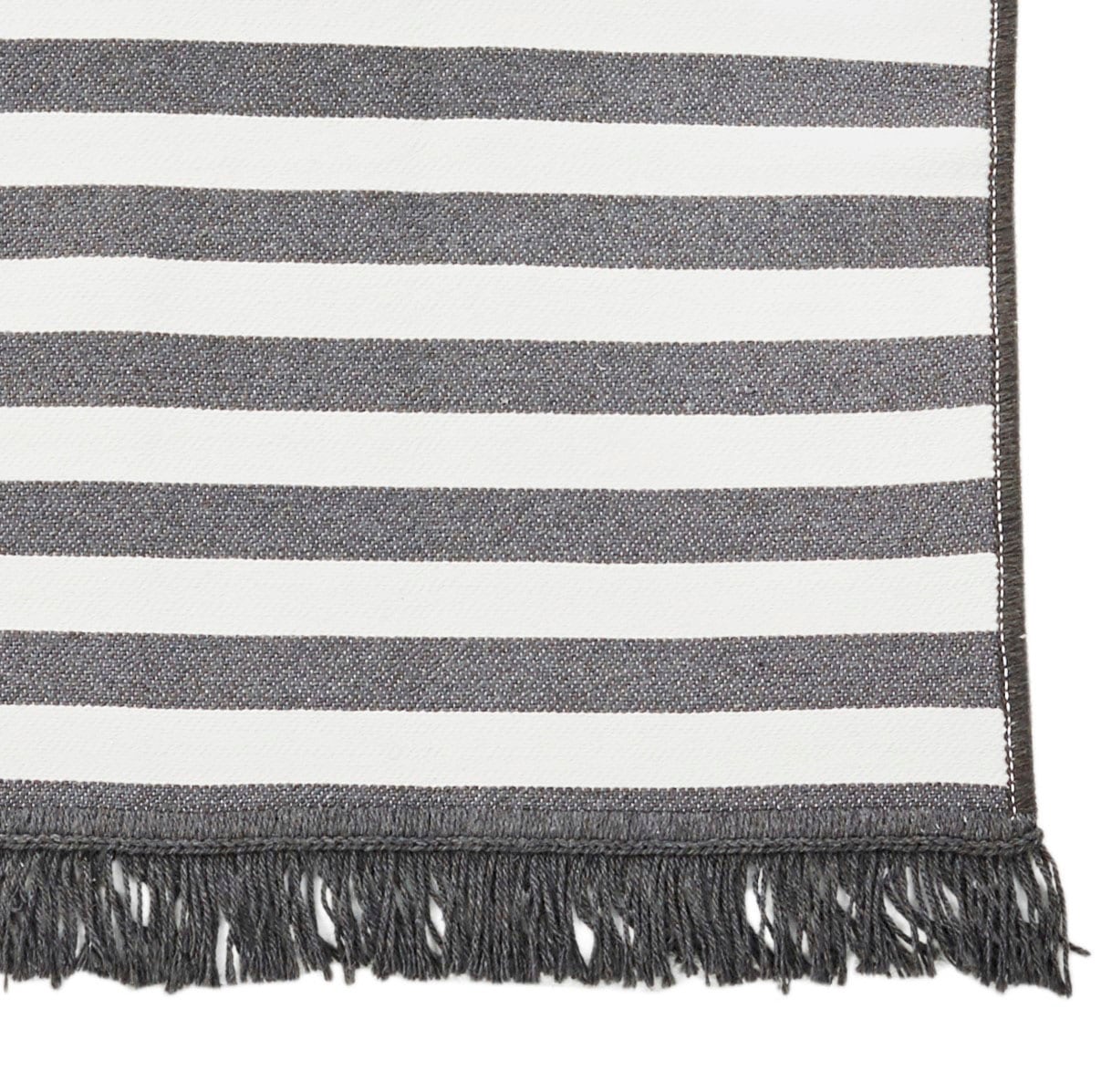 done.® Teppich »OUTSIDE«, rechteckig, 10 mm Höhe, Flachgewebe, gestreift, mit Fransen, In- und Outdoor geeignet