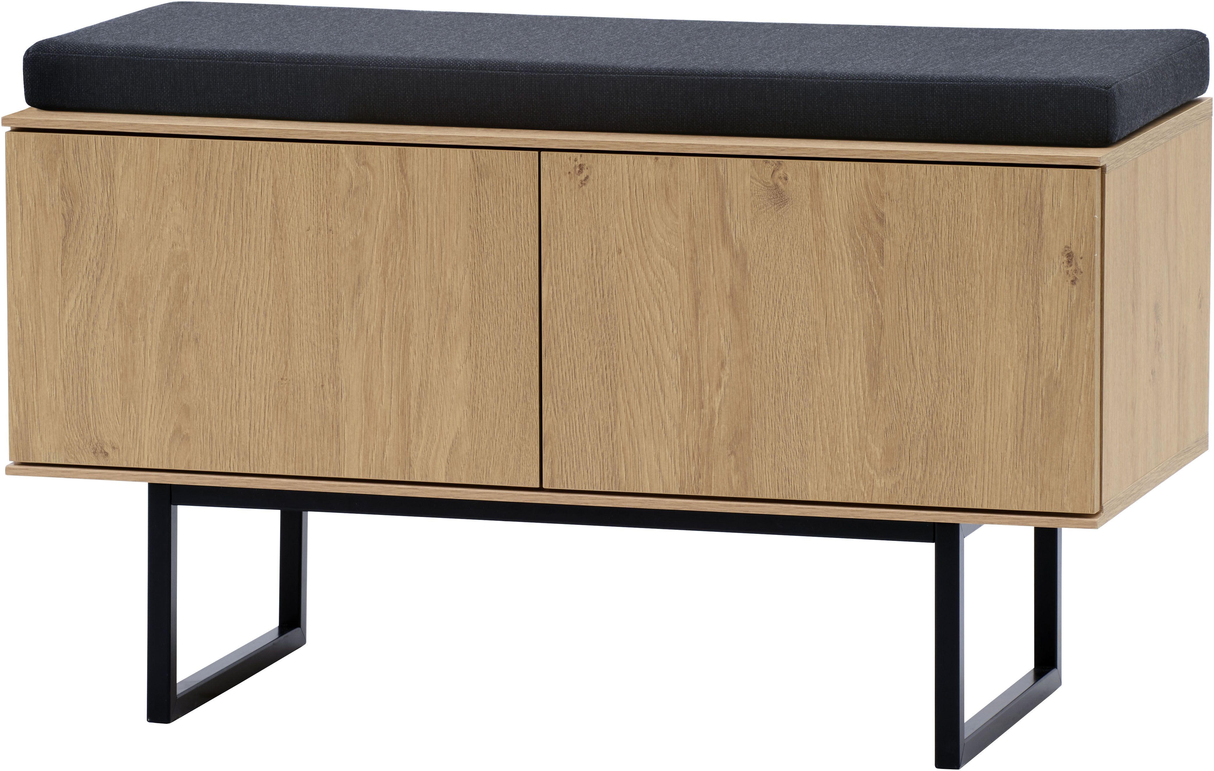 Home affaire Schuhbank "Lund, Garderobenbank mit Klappen, moderne Sitzbank, Polsterbank" viel Stauraum, Platz für ca. 6 Paar Schuhe, 90 cm breit