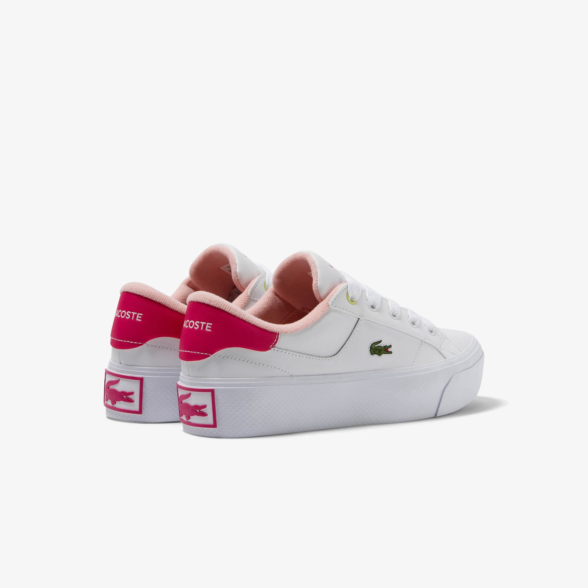 Lacoste white hot sale pink shoes