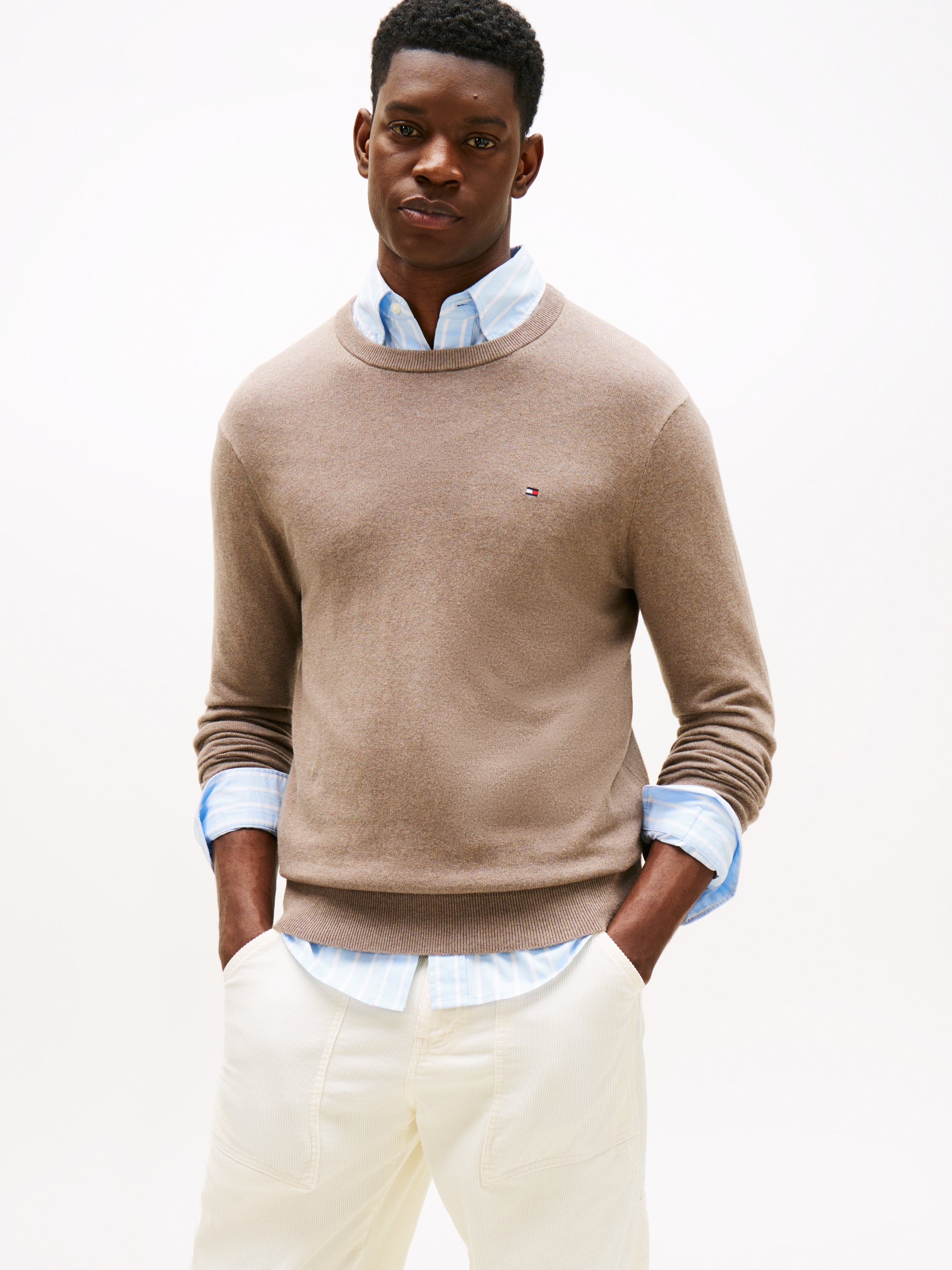 Tommy Hilfiger Rundhalspullover "PIMA ORG CTN CASHMERE CREW NECK" günstig online kaufen