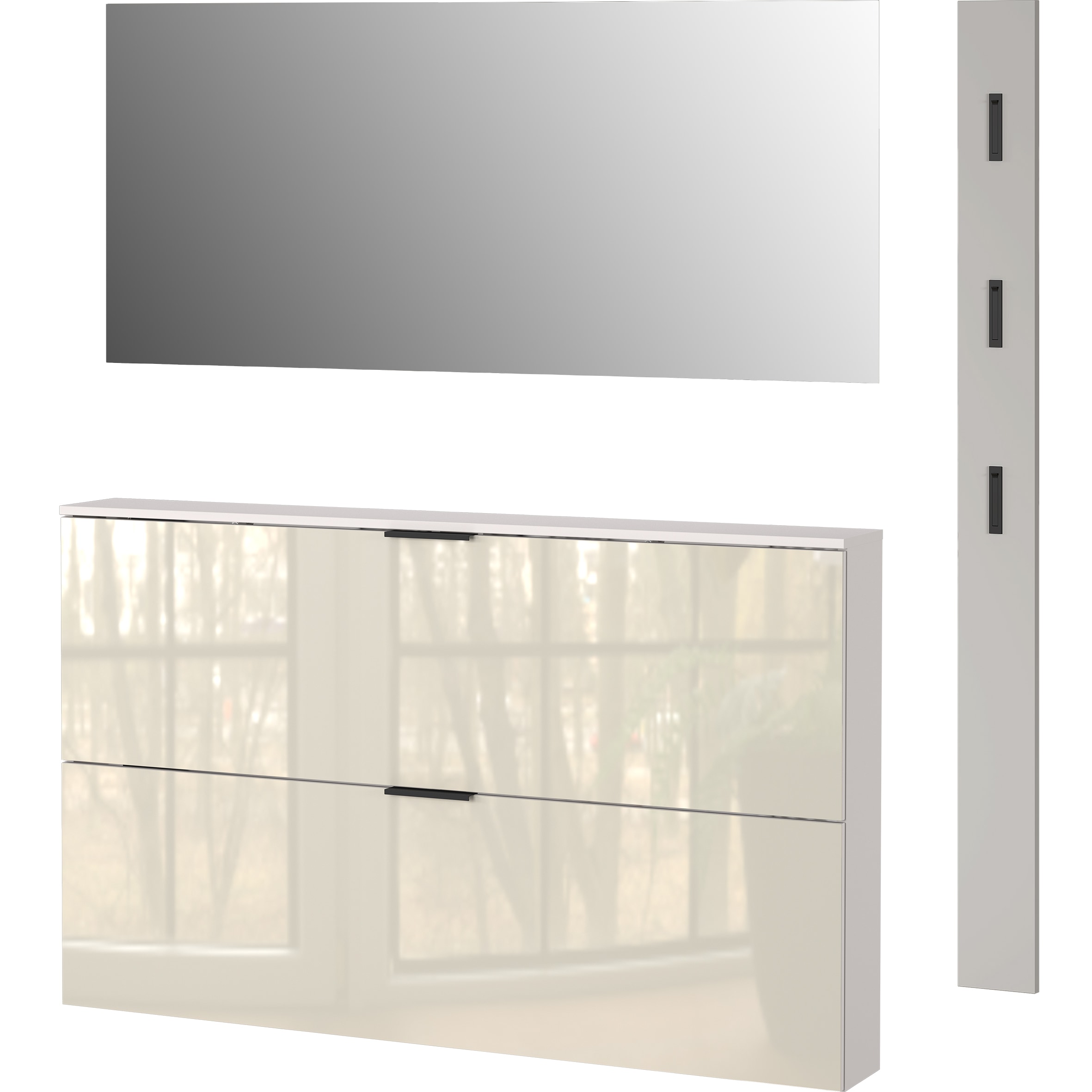 GERMANIA Garderoben-Set "Valega", (3 St.), inkl. Schuhschrank mit Glasfront günstig online kaufen