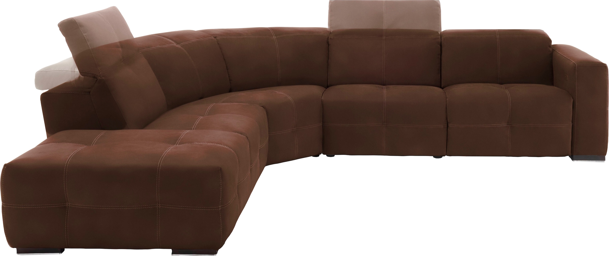 Egoitaliano Ecksofa "Sauvanne, Designsofa der Extraklasse, elegant und bequem, L-Form" wahlweise mit elektrischer Relaxfunktion, Kopfteilverstellung