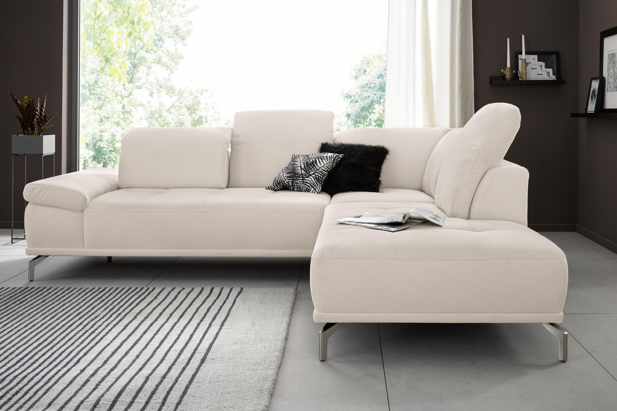 Places of Style Ecksofa »Caluna«, Inkl.Sitztiefenverstellung, wahlweise mit Kopf- und Armteilverstellung