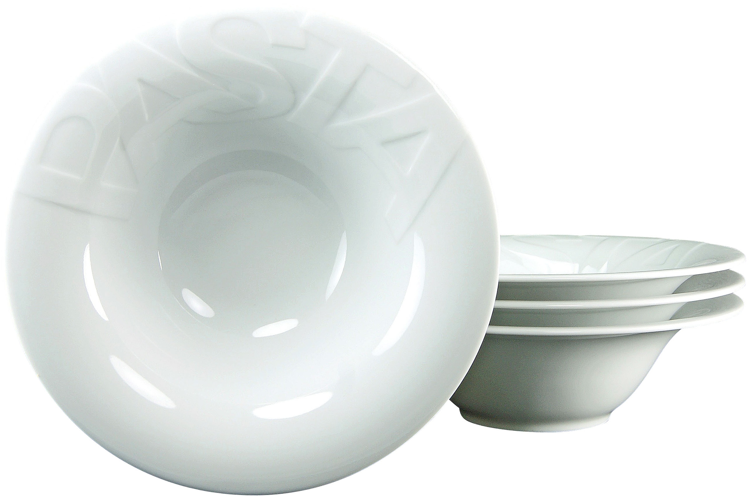 Pastateller CREATABLE "Essteller Gourmet", weiß, Ø:27cm, Porzellan, Speiseteller, Teller Set für 4 Personen, weiß, Porzellan,schwere Qualität