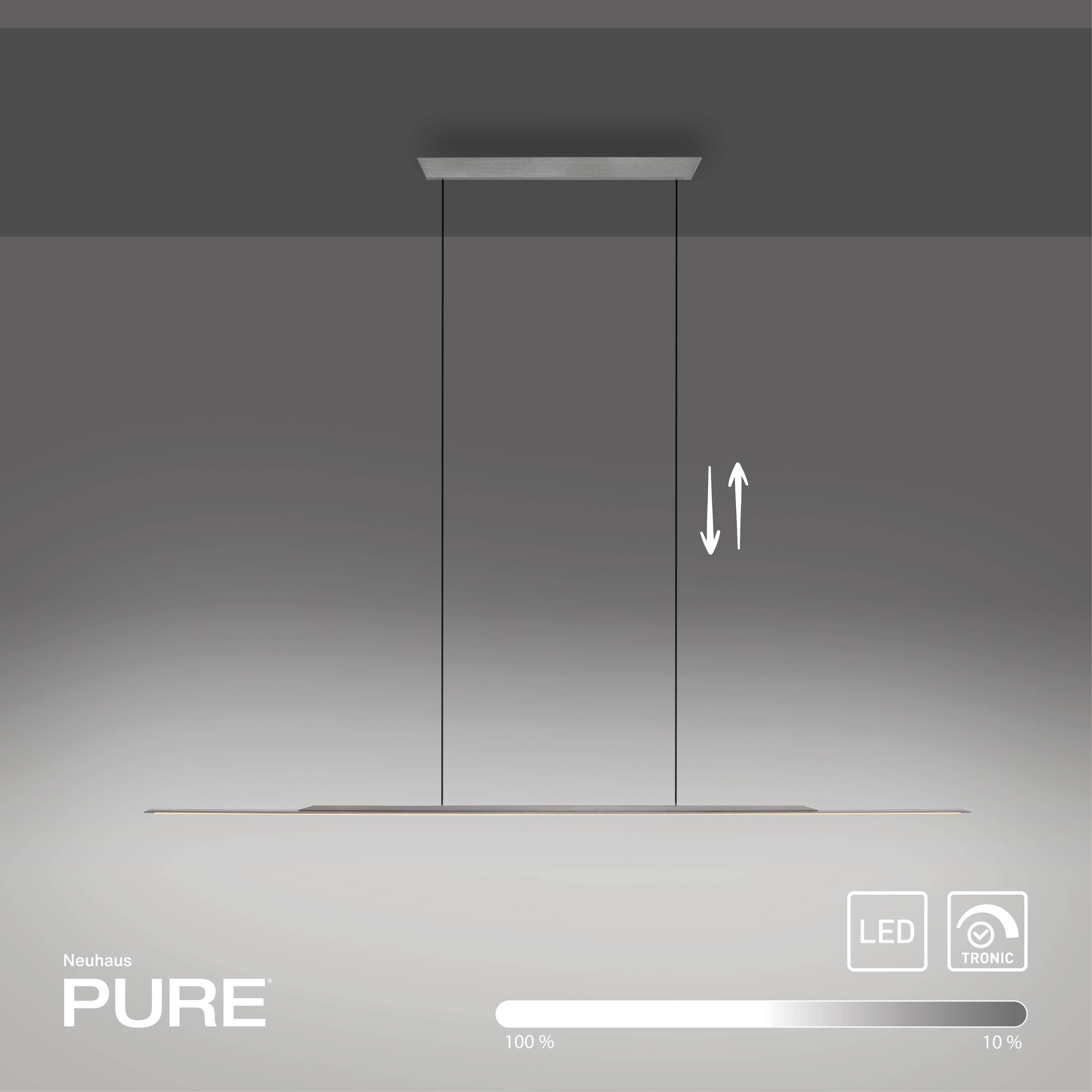 Neuhaus PURE LED Pendelleuchte »PURE Surface« LED-Board 1 Stk. Warmweiß Dimmfähig über separaten Dimmer, höhenverstellbar