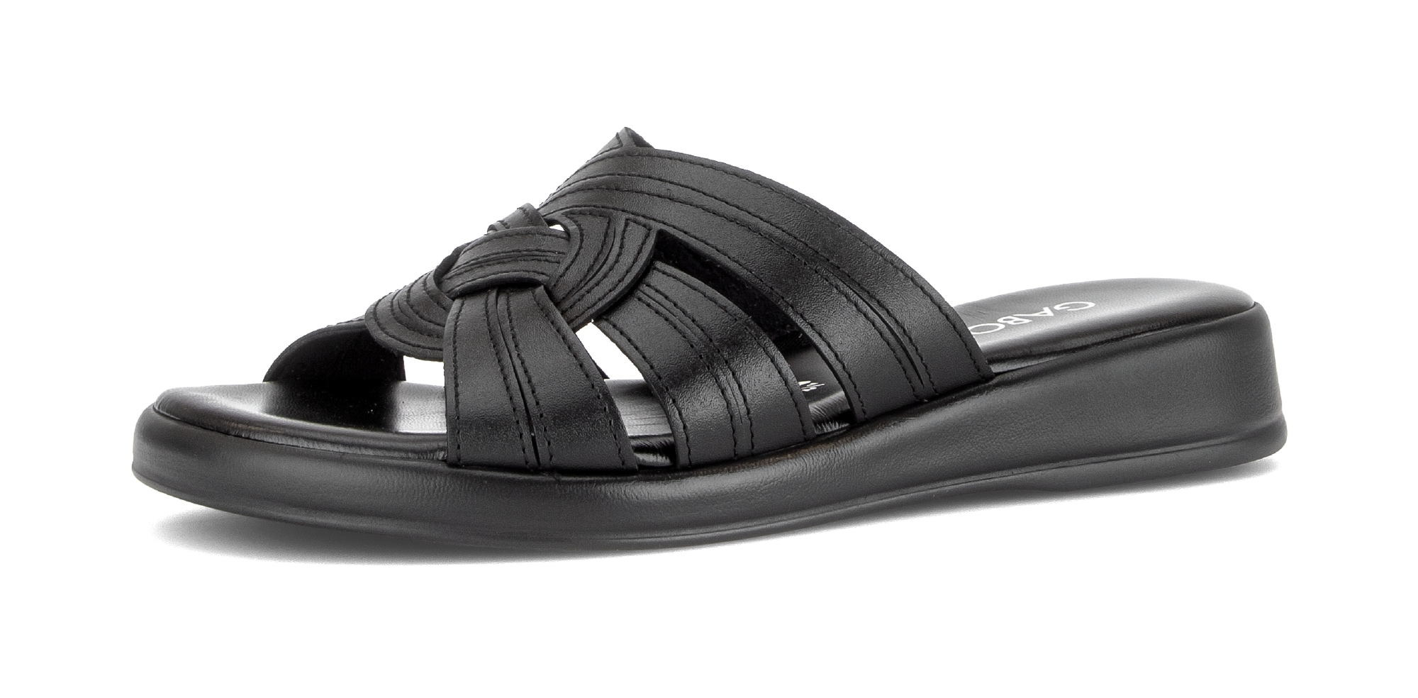 Gabor Pantolette "Rhodos" Plateau, Schlupfschuh, Sommerschuh mit Ziernähten, G-Weite