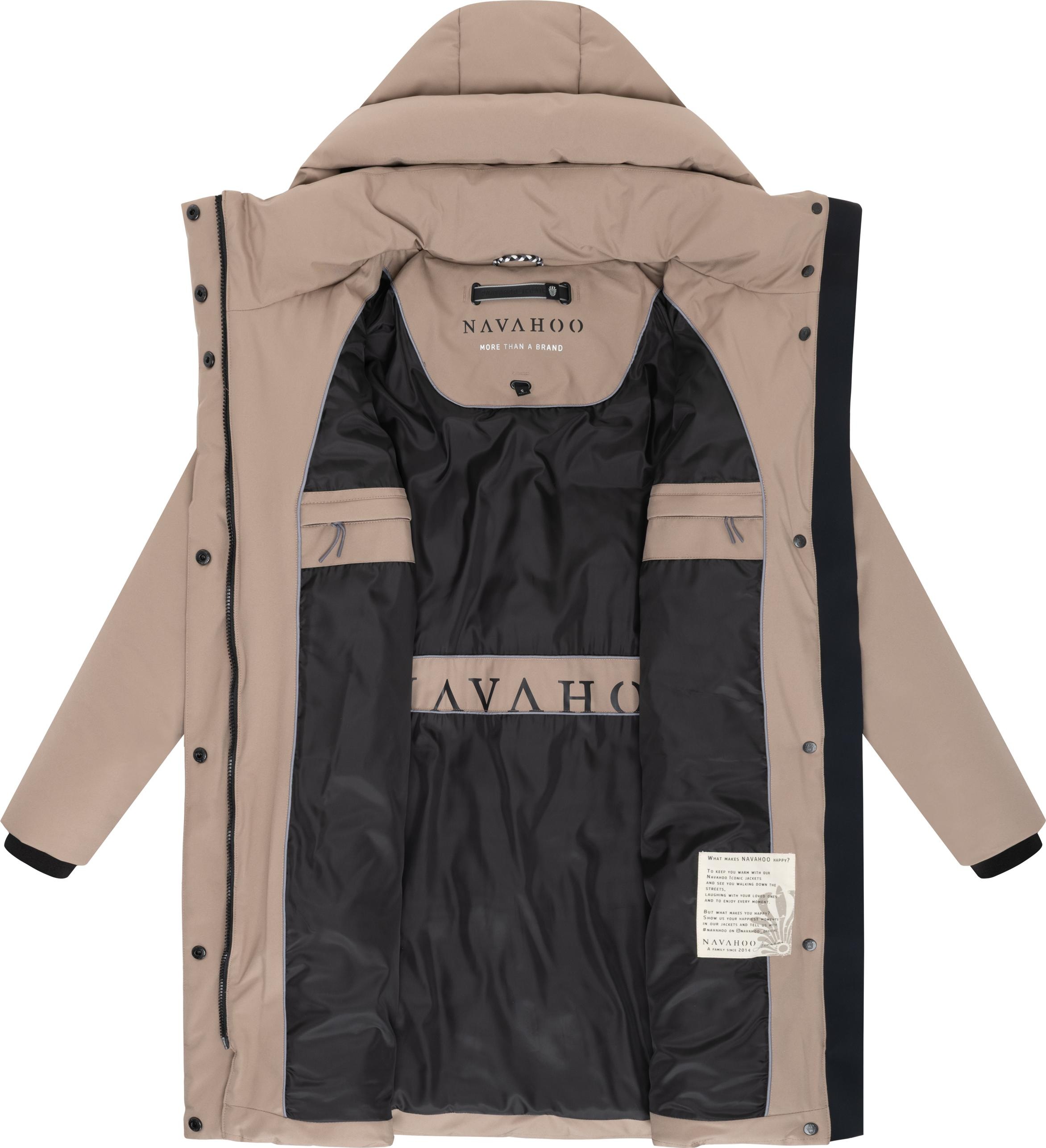 Navahoo Wintermantel »Gipfelspass XIV« Warmer Winterparka mit Taillengürtel