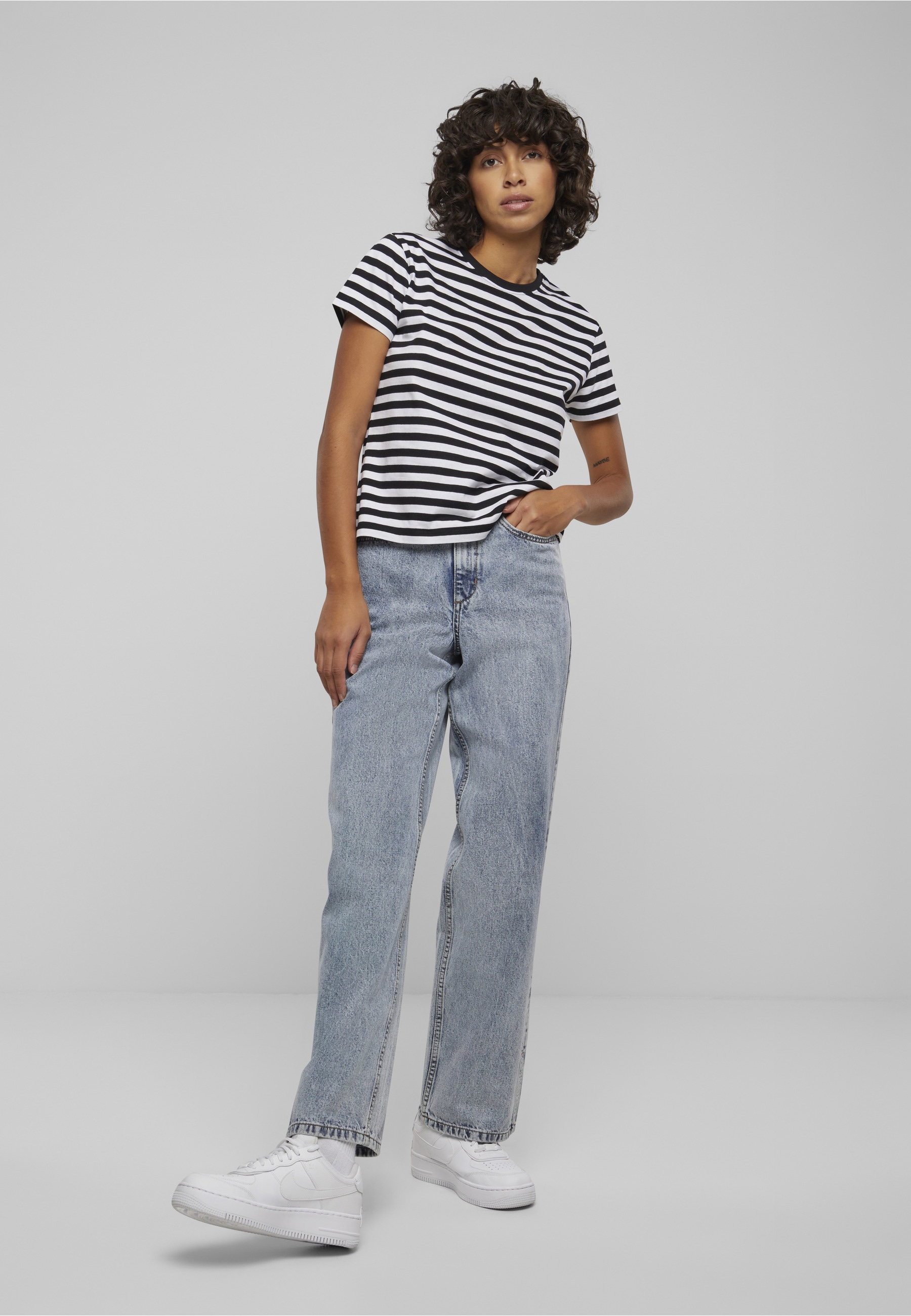 URBAN CLASSICS T-Shirt »Urban Classics Damen Ladies Regular Striped Tee« 1 Stk.