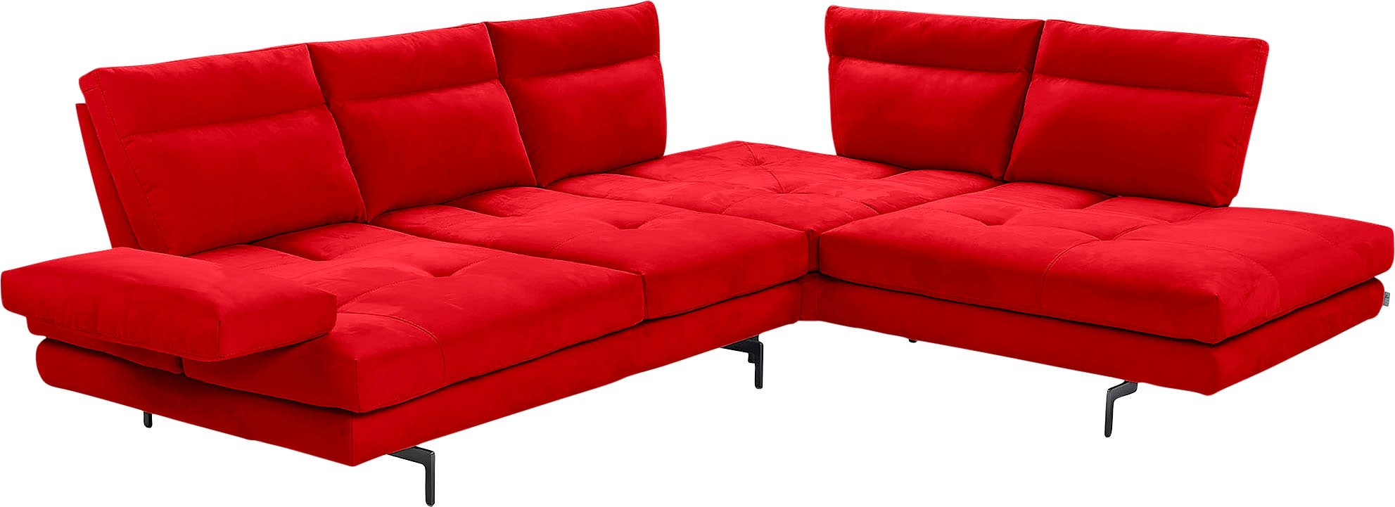 CALIA ITALIA Ecksofa »Toby Wing, L-Form, Designsofa mit sensationellem Sitzkomfort«, Sitztiefenverstellung, funktionale Ecke, Füße in schwarz matt