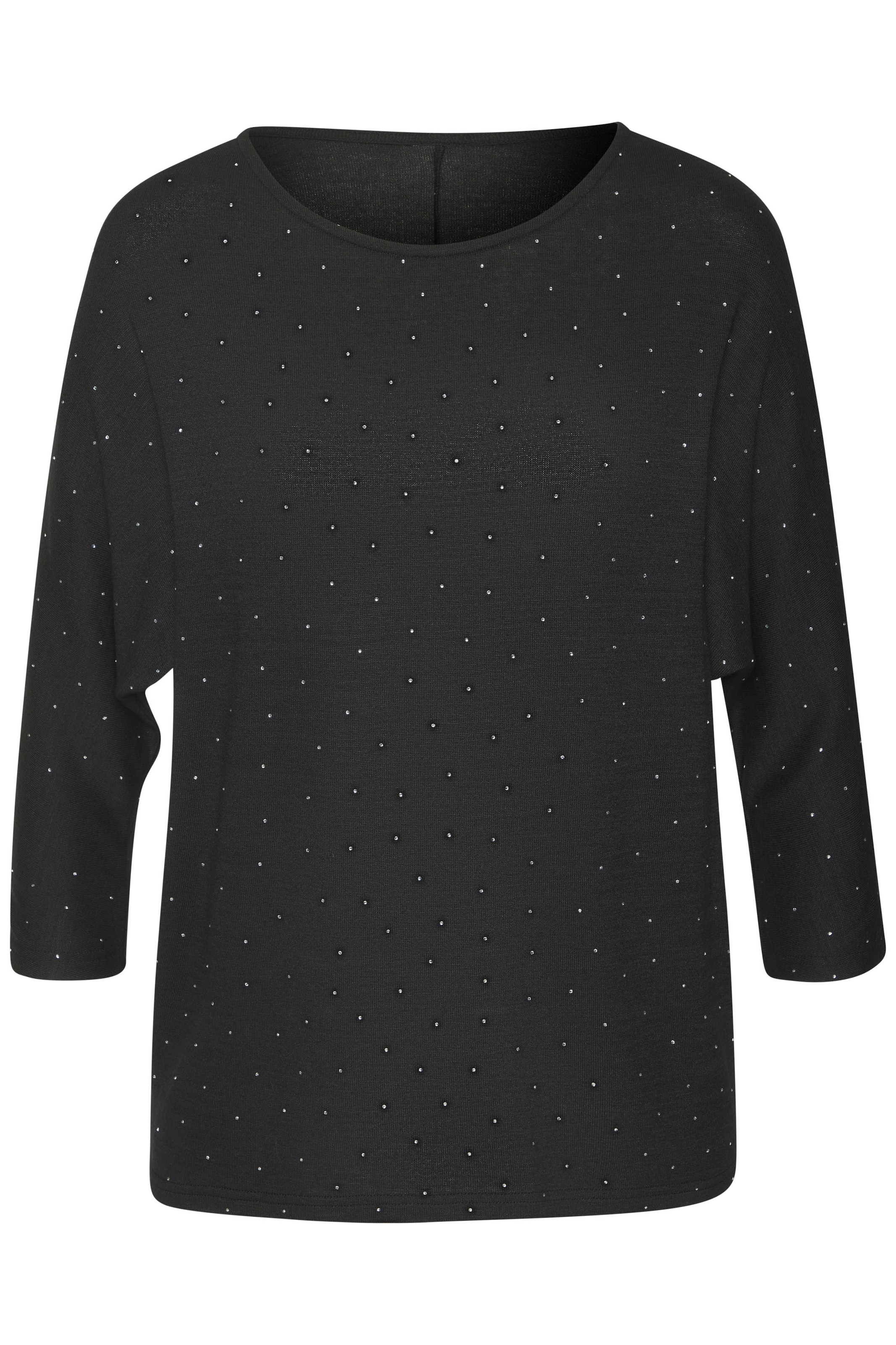 LASCANA Rundhalsshirt »mit funkelnden Strass-Steinen«, aus weichem Viskose-Strick