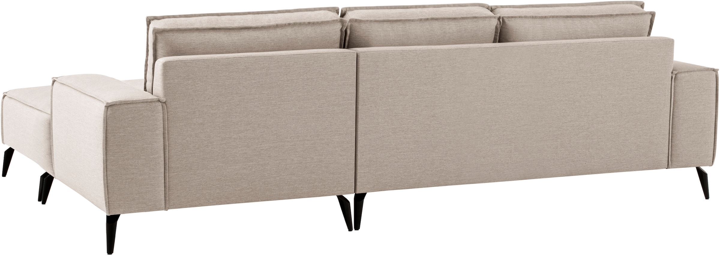 andas Ecksofa »TVINNU, L-Form, 275cm, in Cord und Leinenoptik« wahlweise Recamiere rechts/links, schwarze Füße, bequemer Sitzkomfort