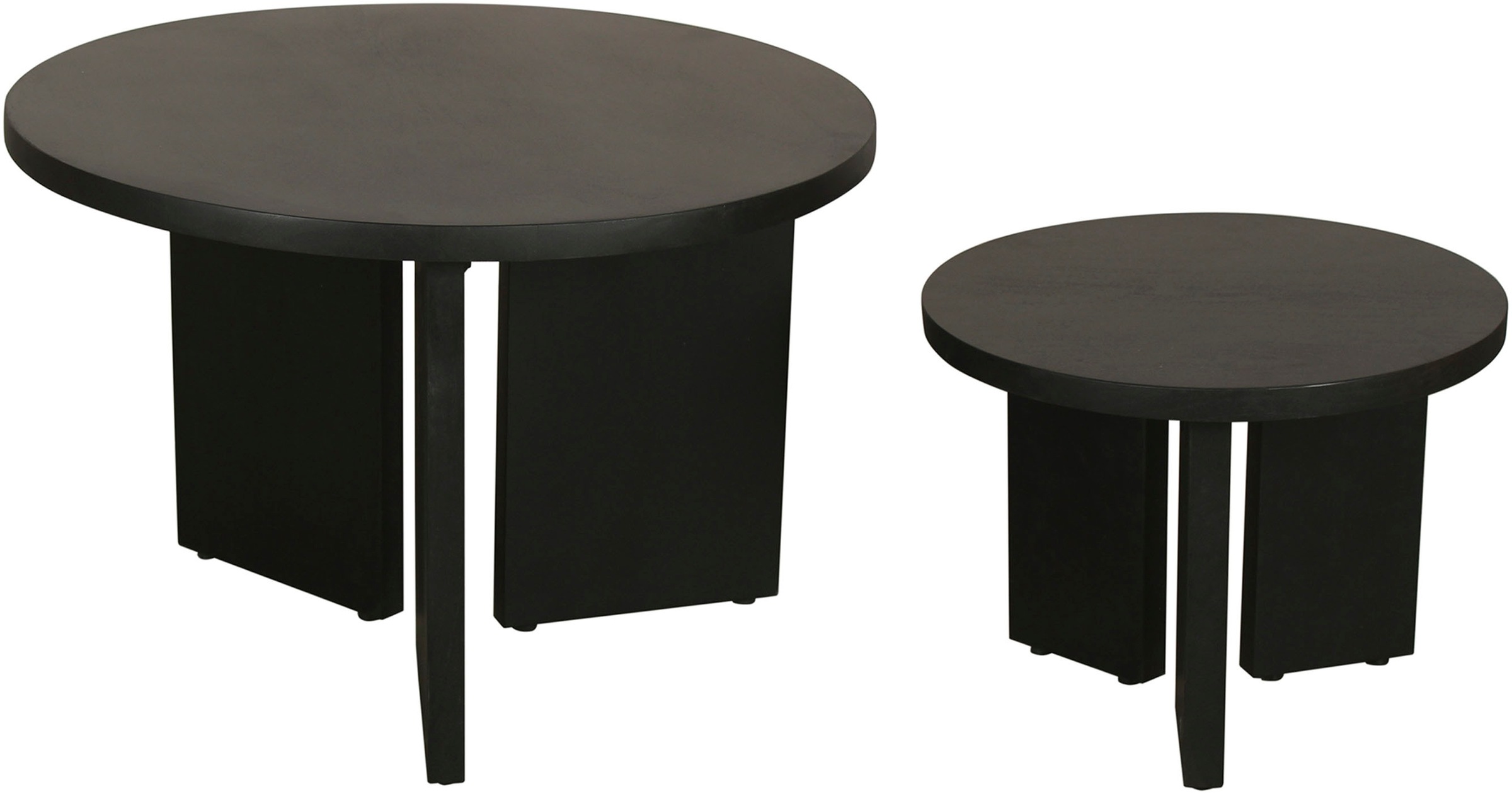 byLIVING Couchtisch "Round", (Set), aus 2,5cm starkem Massivholz schwarz, e günstig online kaufen