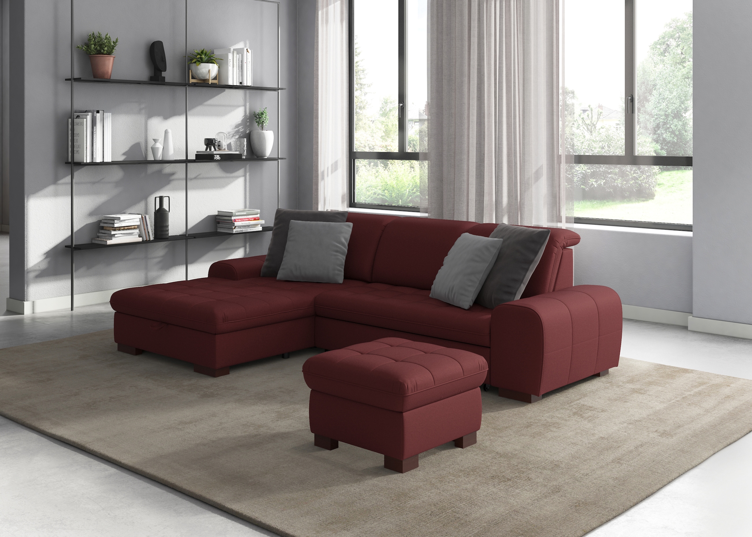 sit&more Ecksofa "Luxor L-Form" wahlweise mit Schlaffunktion, Bettkasten und Kopfteilverstellung