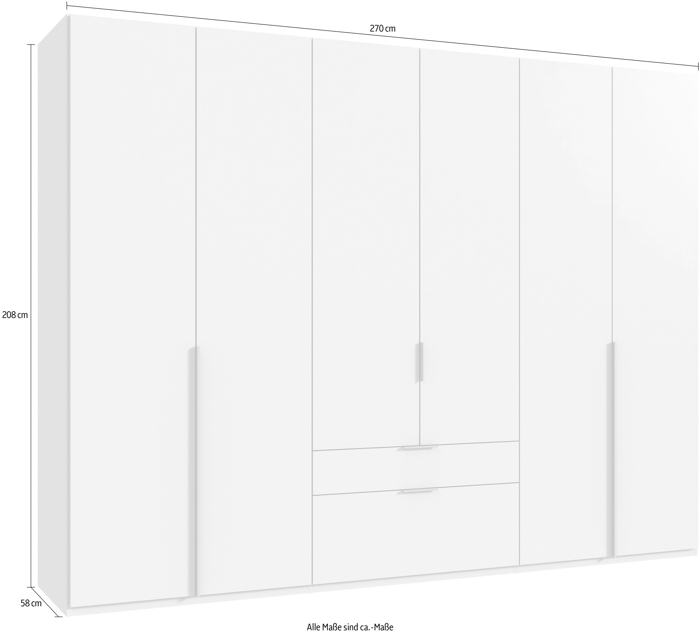 Wimex Drehtürenschrank »Mugano«, (mit langen oder kurzen Griffen aus Metall), in vielen Breiten, 208 oder 236 cm hoch, Made in Germany