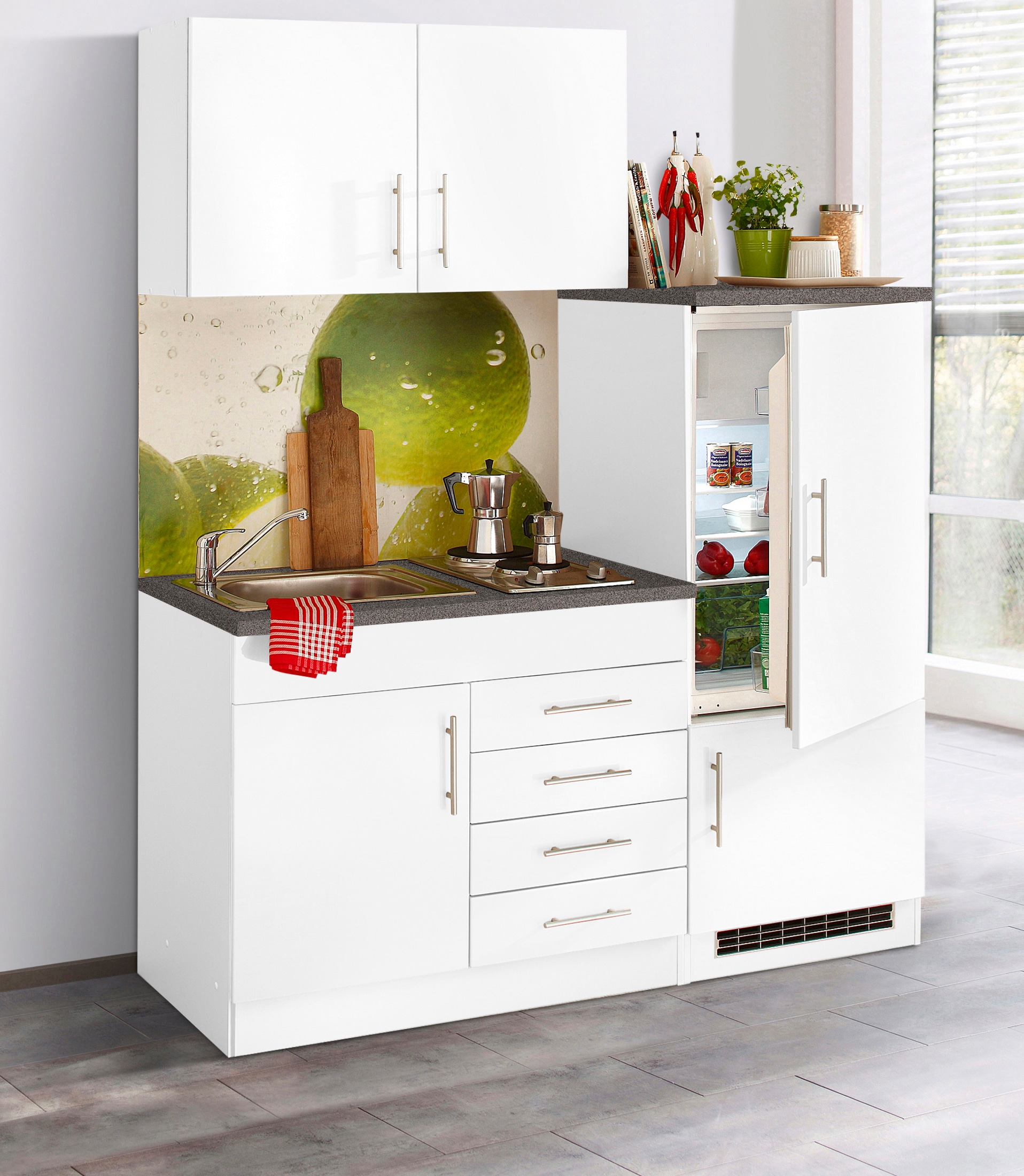KOCHSTATION Pantryküche »KS-Toledo«, mit E-Geräten, Breite 160 cm
