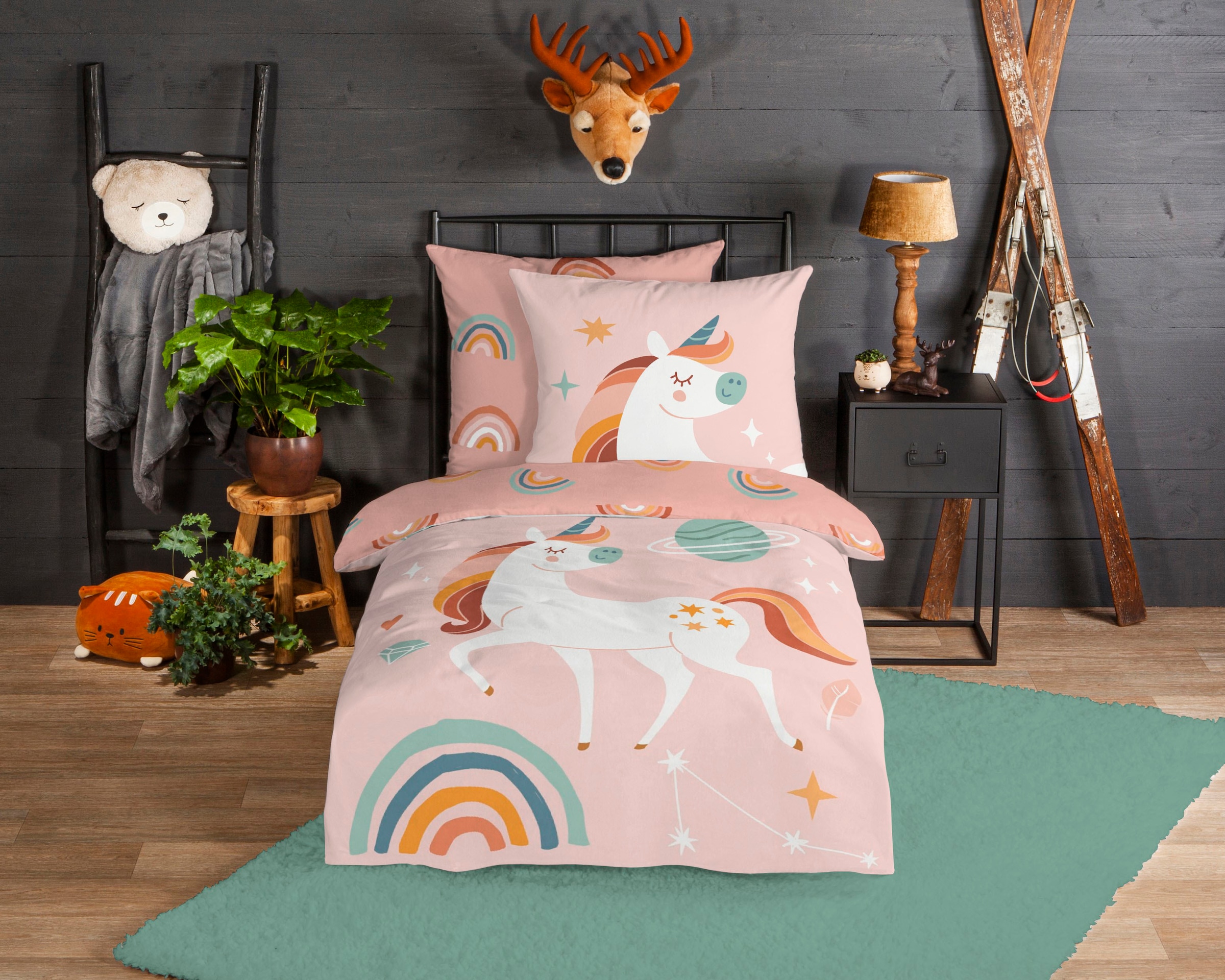 good morning Kinderbettwäsche "Unidance" 2 Stk. Biber, 135x200, Warm, Weich günstig online kaufen