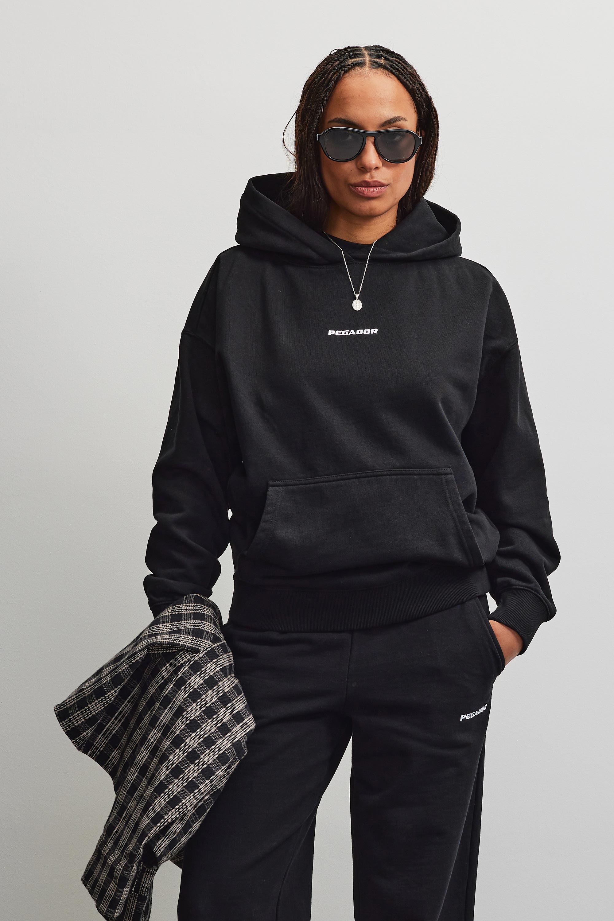 PEGADOR Kapuzensweatshirt "CLARITA LOGO OVERSIZED HOODIE", Baumwollmischung, oversize