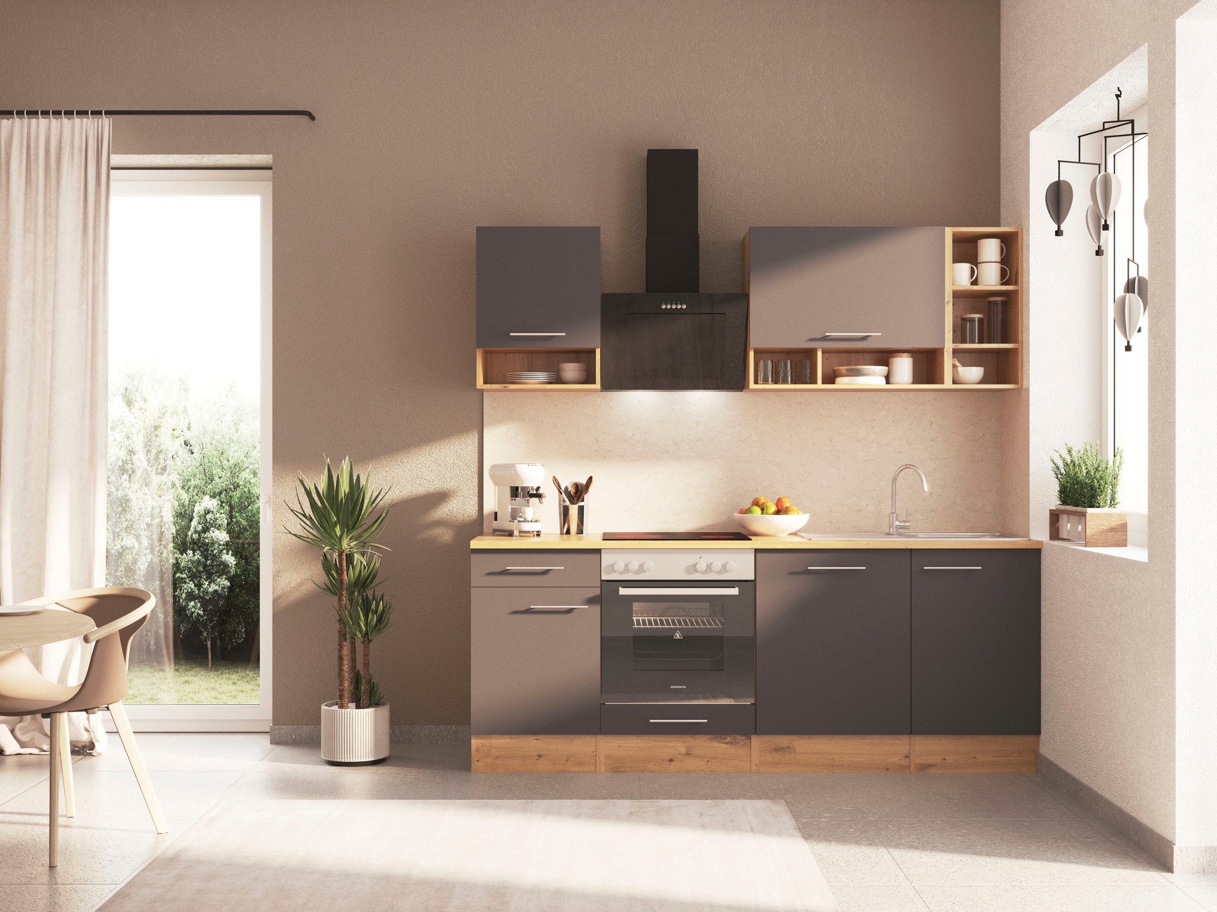 RESPEKTA Küche "Hilde" Breite 220 cm, wechselseitig aufbaubar, exkl. Konfig günstig online kaufen