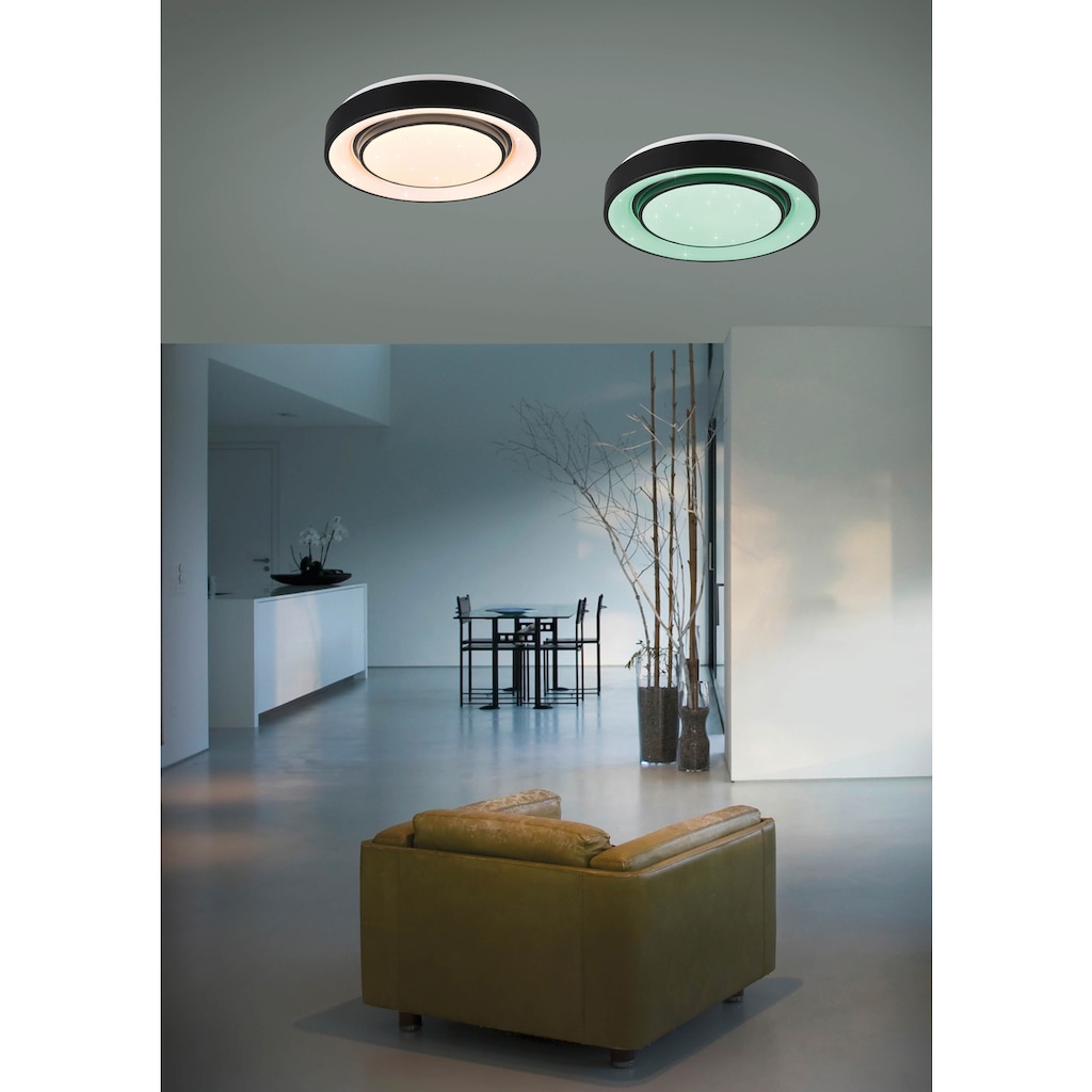 TRIO Leuchten LED Deckenleuchte »Mona«, 1 flammig-flammig, WiZ Smarthome Deckenlampe Ø 38cm Steuerung per App RGB + CCT, dimmbar