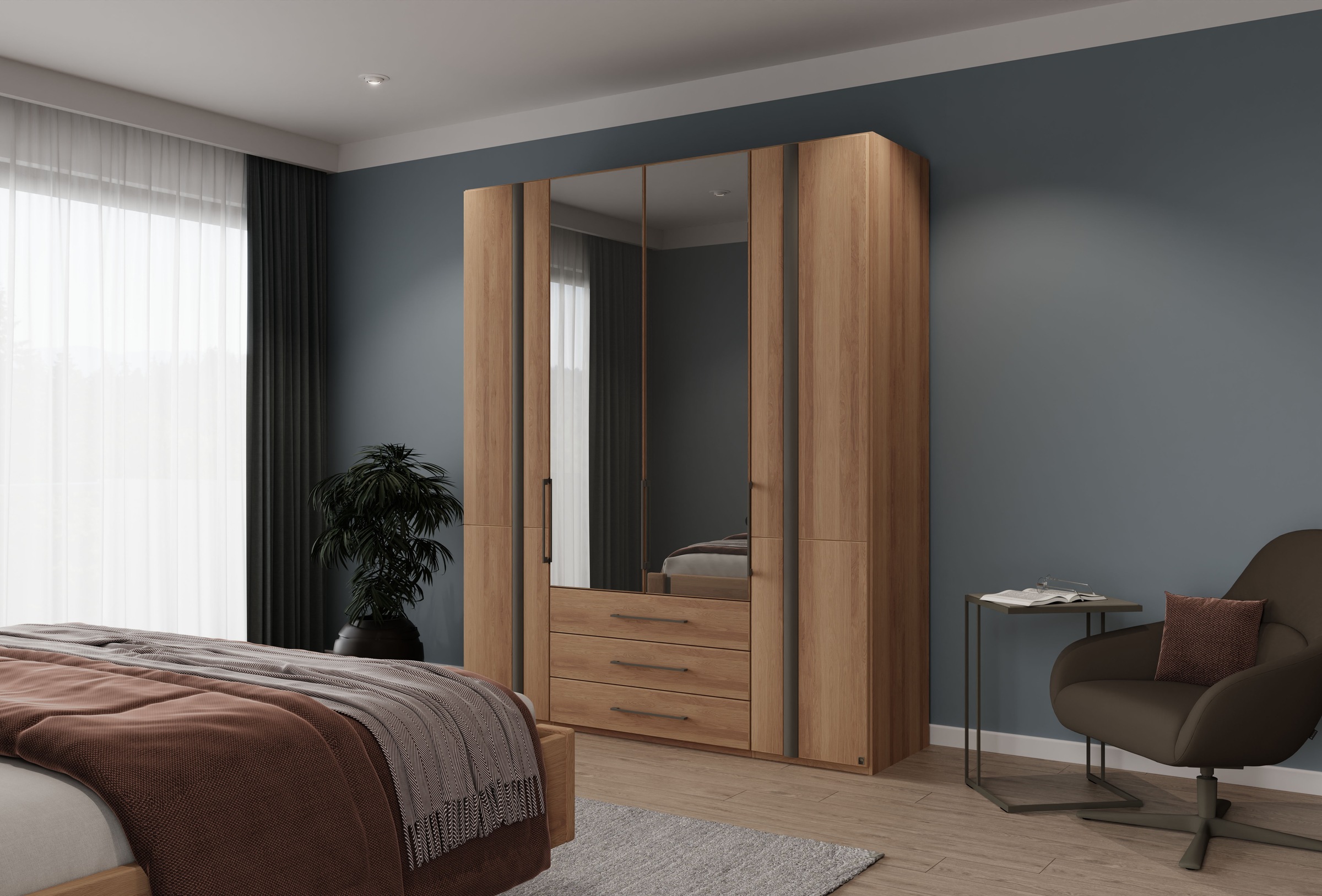 Musterring Kleiderschrank "Sorrent, Kleiderschrank, teilmassiv Eiche" mit T günstig online kaufen