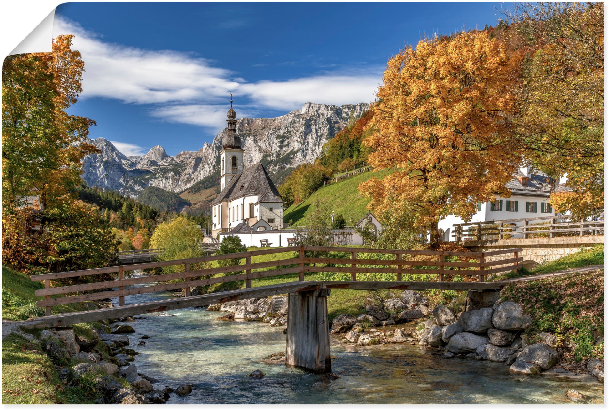 Artland Wandbild »Herbst im Berchtesgadener Leinwandbild, Wandaufkleber bestellen BAUR als Berge Land«, & | St.), Poster (1 Alpenbilder, Alubild, oder in versch. Größen
