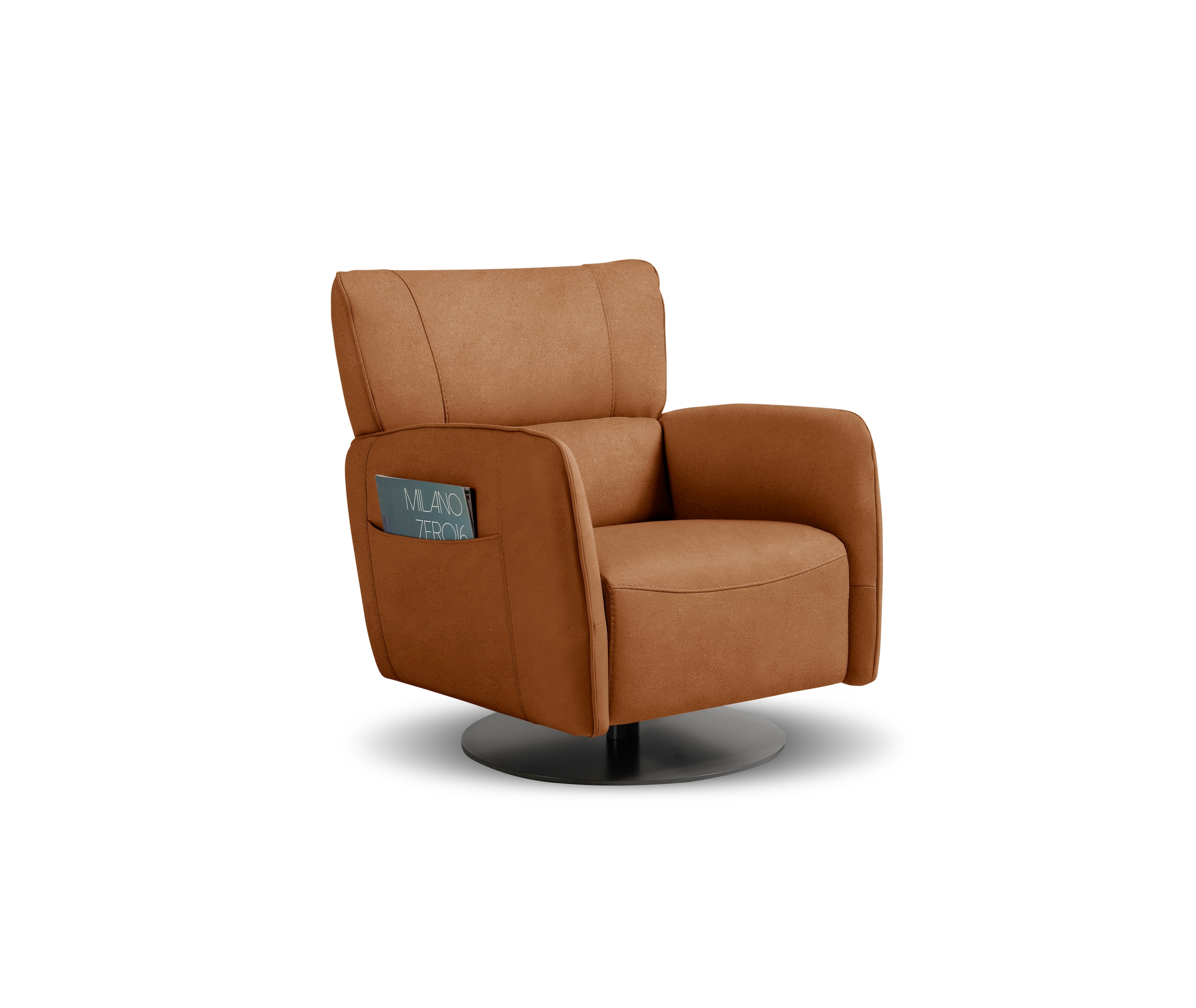 Egoitaliano Sessel "Honey", inkl. seitlicher Einstecktasche, drehbar und mit Wipp-Funktion
