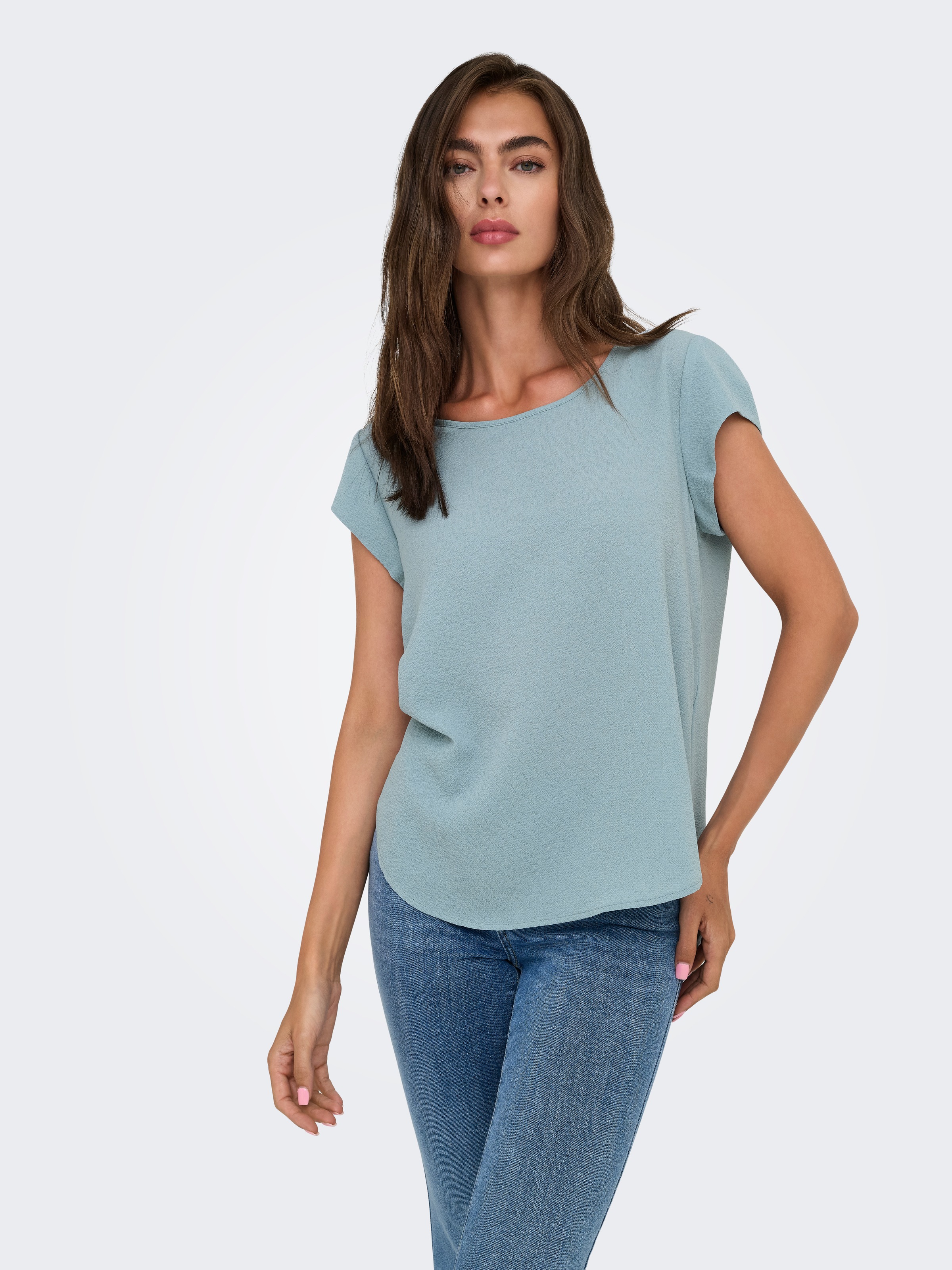 ONLY "ONLVIC – feminines Blusenshirt in lockerer Form" regular fit, Web, Ku günstig online kaufen