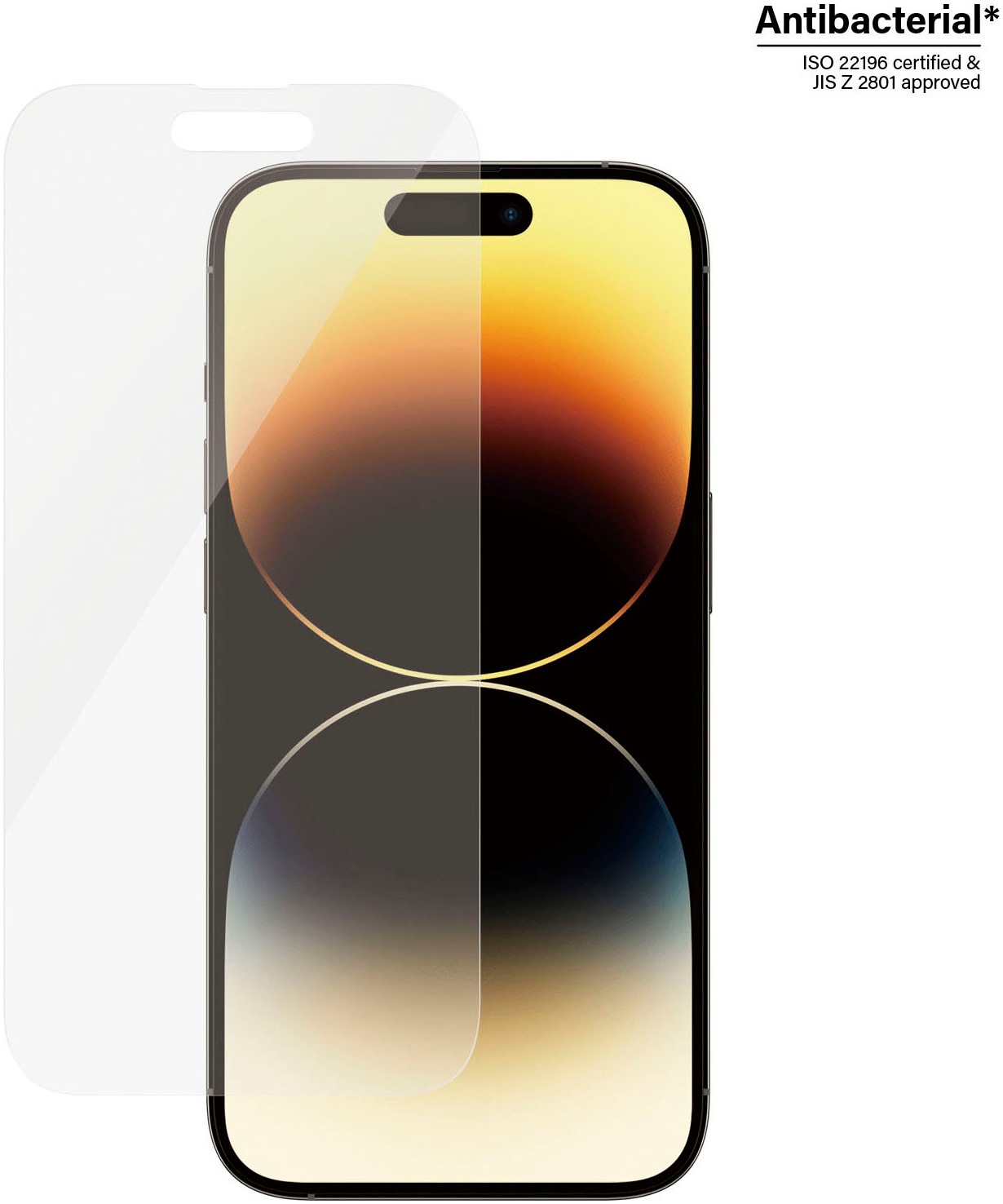 PanzerGlass Displayschutzglas »Displayschutz Apple iPhone 14 Pro«, für iPhone 14 Pro, (1 St.), Kratz-& Stoßfest, Antibakteriell, Berührungsempfindlich