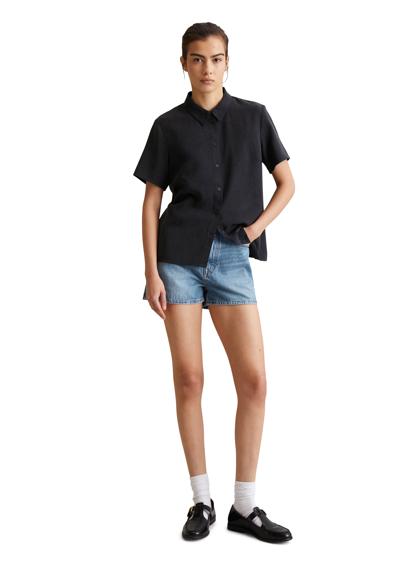 Marc O'Polo DENIM Kurzarmbluse »aus TENCEL™ Lyocell«
