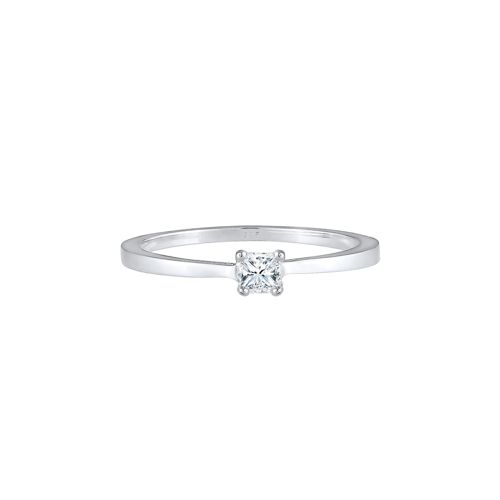 Elli DIAMONDS Verlobungsring »Diamant 0.1 ct. Solitär Verlobung 925 Silber«