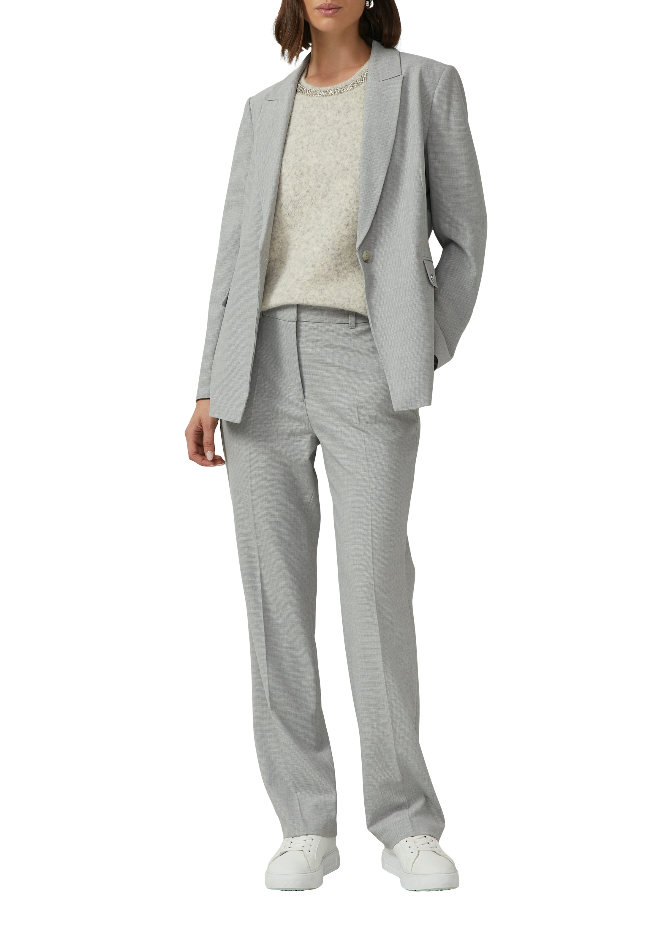 s.Oliver BLACK LABEL Strickpullover halbarm, mit Glitzersteinen besetzter Rundhals