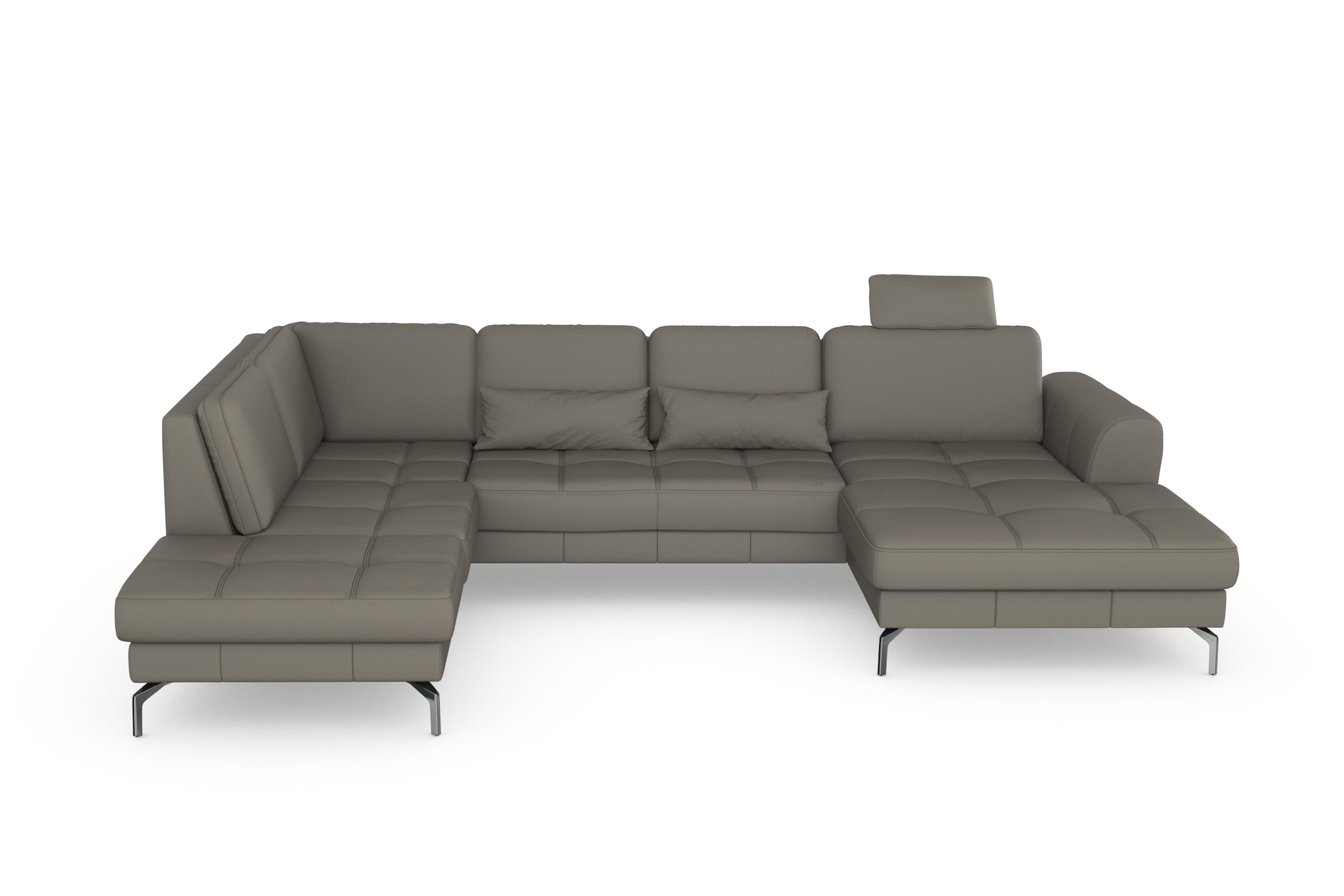 Wohnlandschaft SIT & MORE "Bendigo U-Form", braun (schlamm), B:332cm H:87cm T:226cm, Sofas, Wohnlandschaft, inklusive Sitztiefenverstellung, Bodenfreiheit 15 cm, in 2 Fußfarben 7