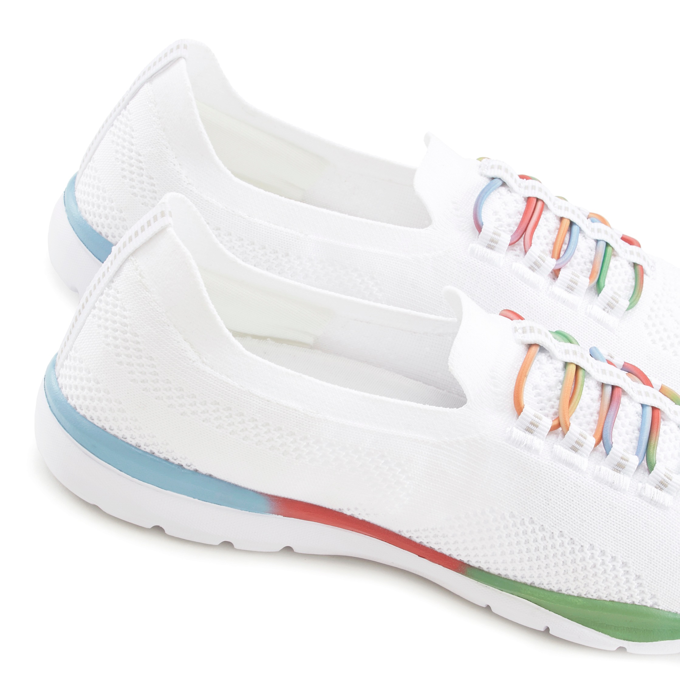 Sneaker LASCANA "Slipper, Halbschuh, Slip-On-Sneaker", Damen, Gr. 35, bunt (weiß, multi), Obermaterial: 100% Textilmaterial. Decksohle: 100% Textilmaterial. Futter: 100% Textilmaterial. Laufsohle: 100% Synthetik, unifarben, Basic, Schuhe Sneaker, aus leic 3