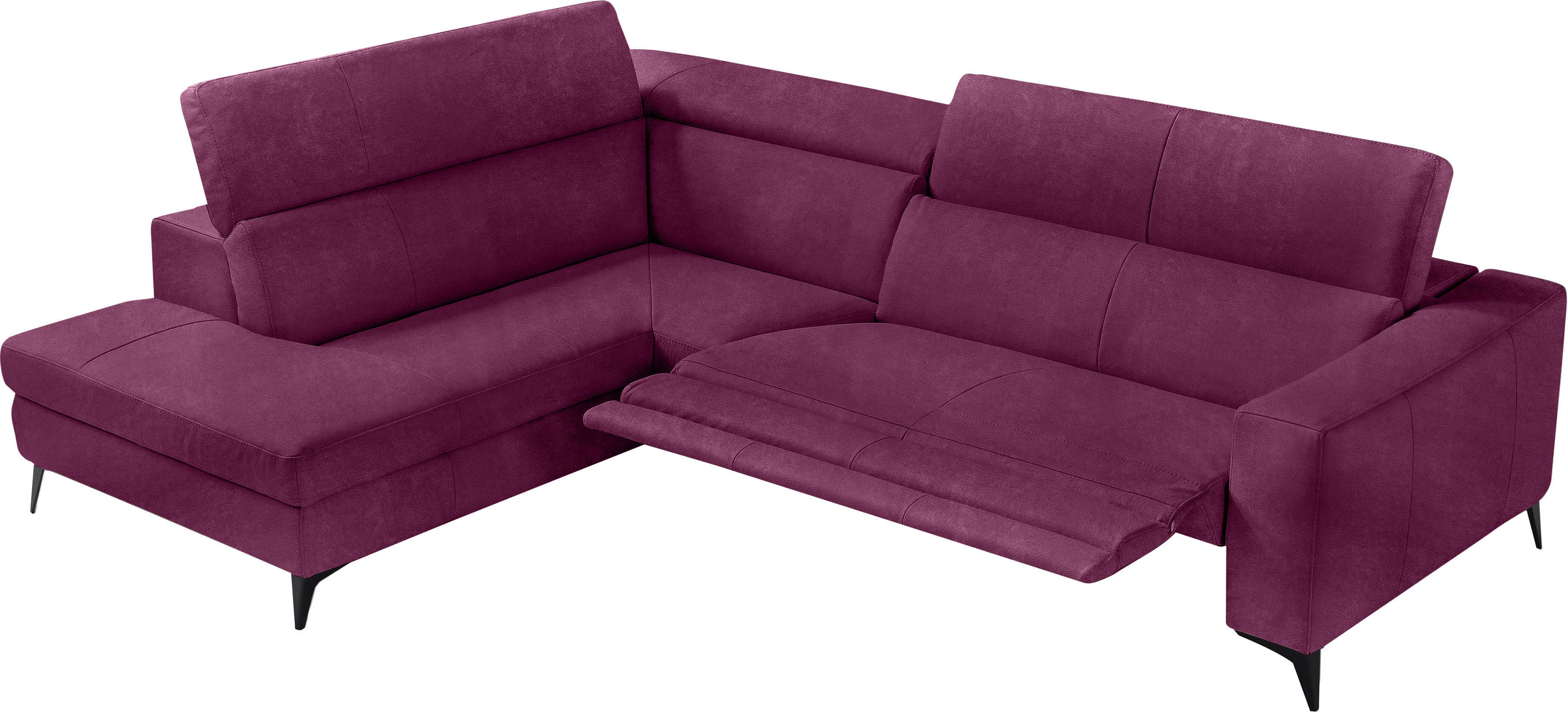 Egoitaliano Ecksofa "Edith, Designsofa mit hohem Sitzkomfort, Breite 269cm, L-Form" inkl. elektrischer Relaxfunktion und manuell verstellbaren Kopfteilen