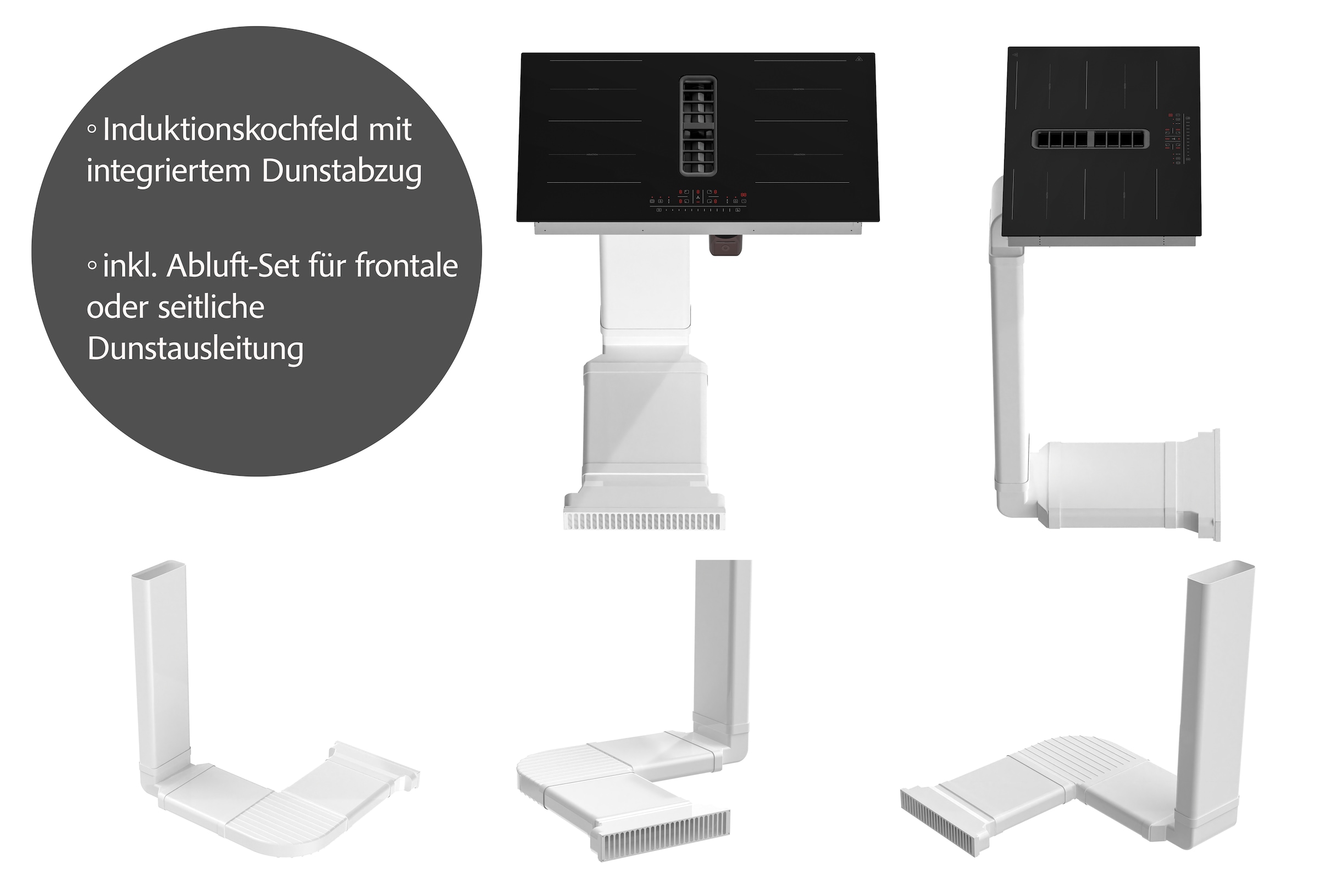 KOCHSTATION Küchenzeile »KS-Milan«, Breite 300 cm, wahlweise mit E-Geräten, Kochfeld mit Dunstabzug