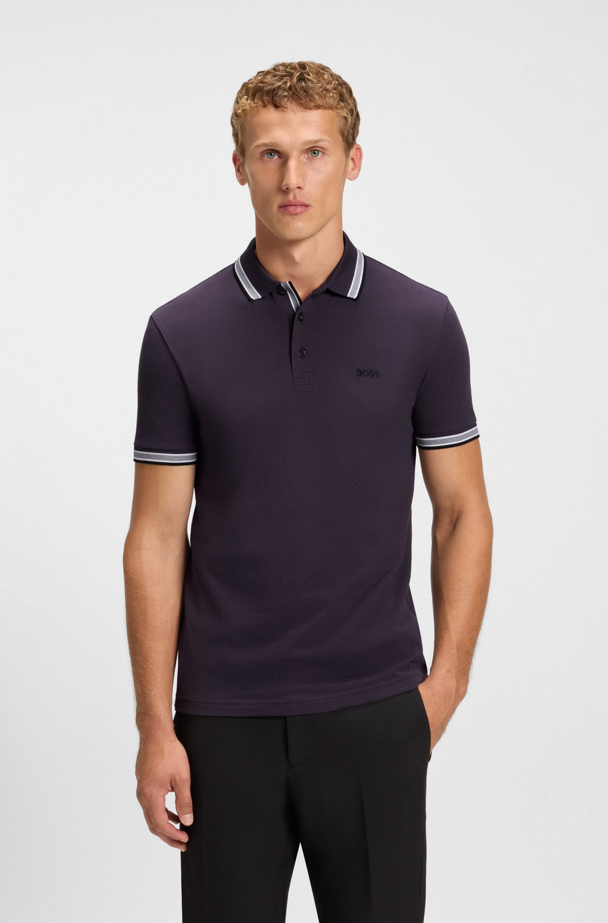 BOSS GREEN Poloshirt »Paddy Regular Fit« atmungsaktive Piqué-Webstruktur, Flachstrickkragen, gerader Schnitt