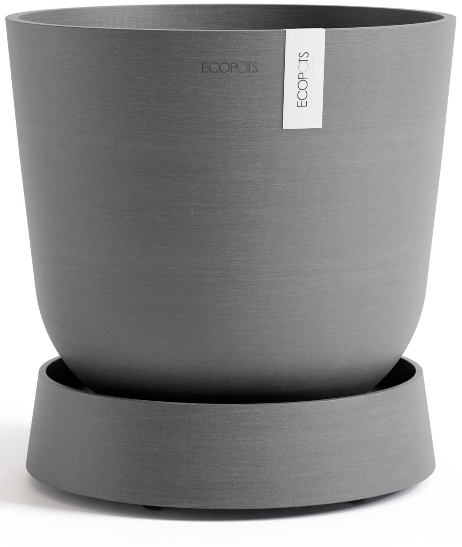 ECOPOTS Topfuntersetzer »mit Rollen Oslo 35 Grau«, für innen und außen: frostsicher, bruchsicher und lichtbeständig