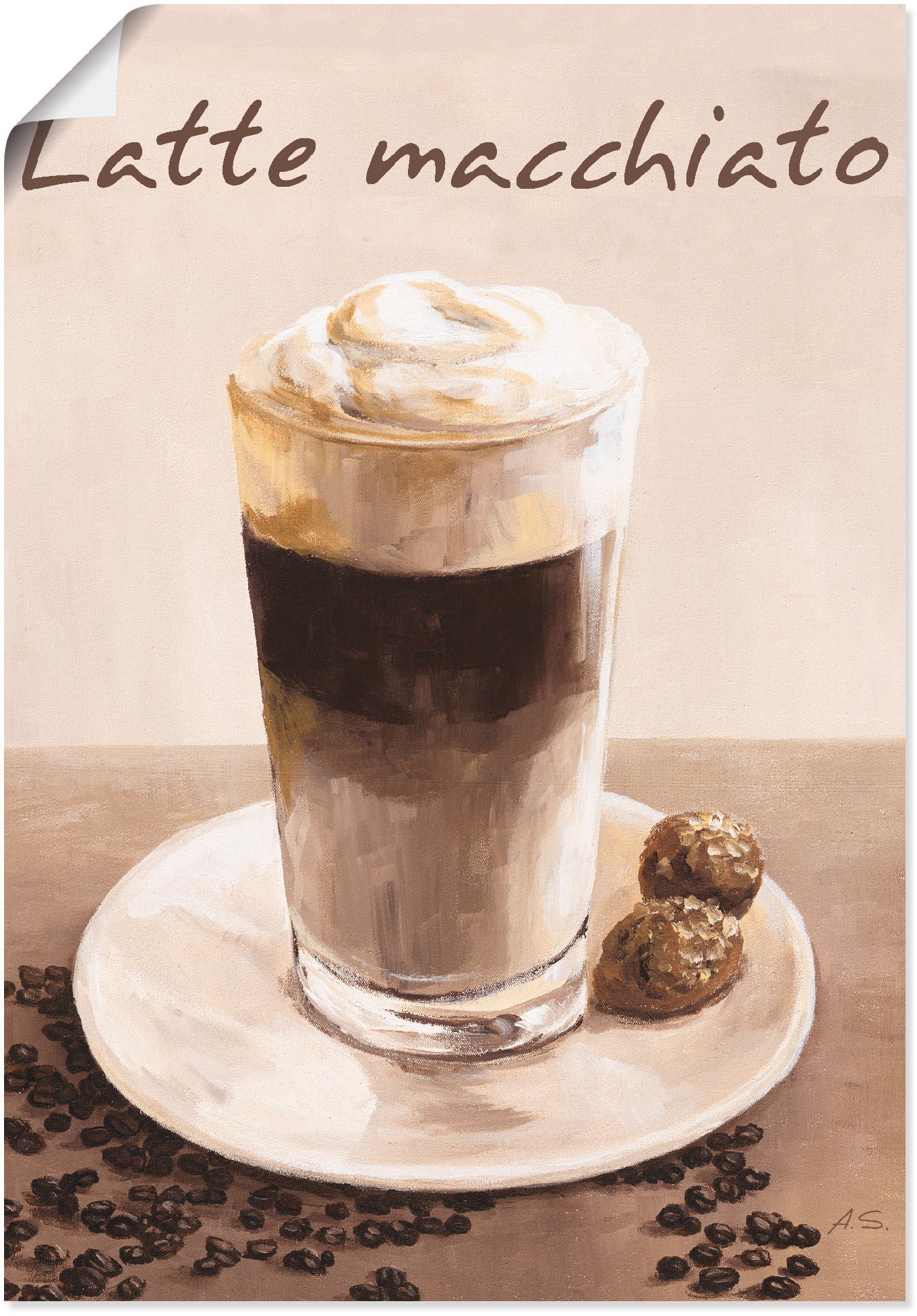 Artland Wandbild "Latte Macchiato - Kaffee", Kaffee Bilder, (1 St.), als Po günstig online kaufen