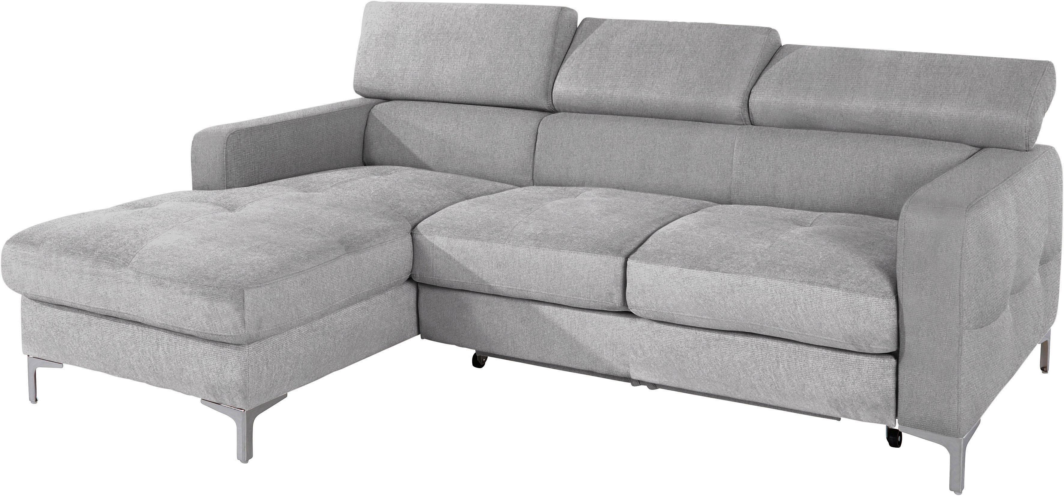 COTTA Ecksofa "Sammy L-Form" mit Kopfteilverstellung, wahlweise mit Schlaffunktion & Bettkasten